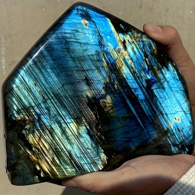 1.1-1.76LB Flash Labradorite Freeform Display Crystal Quartz Healing Decor Gift