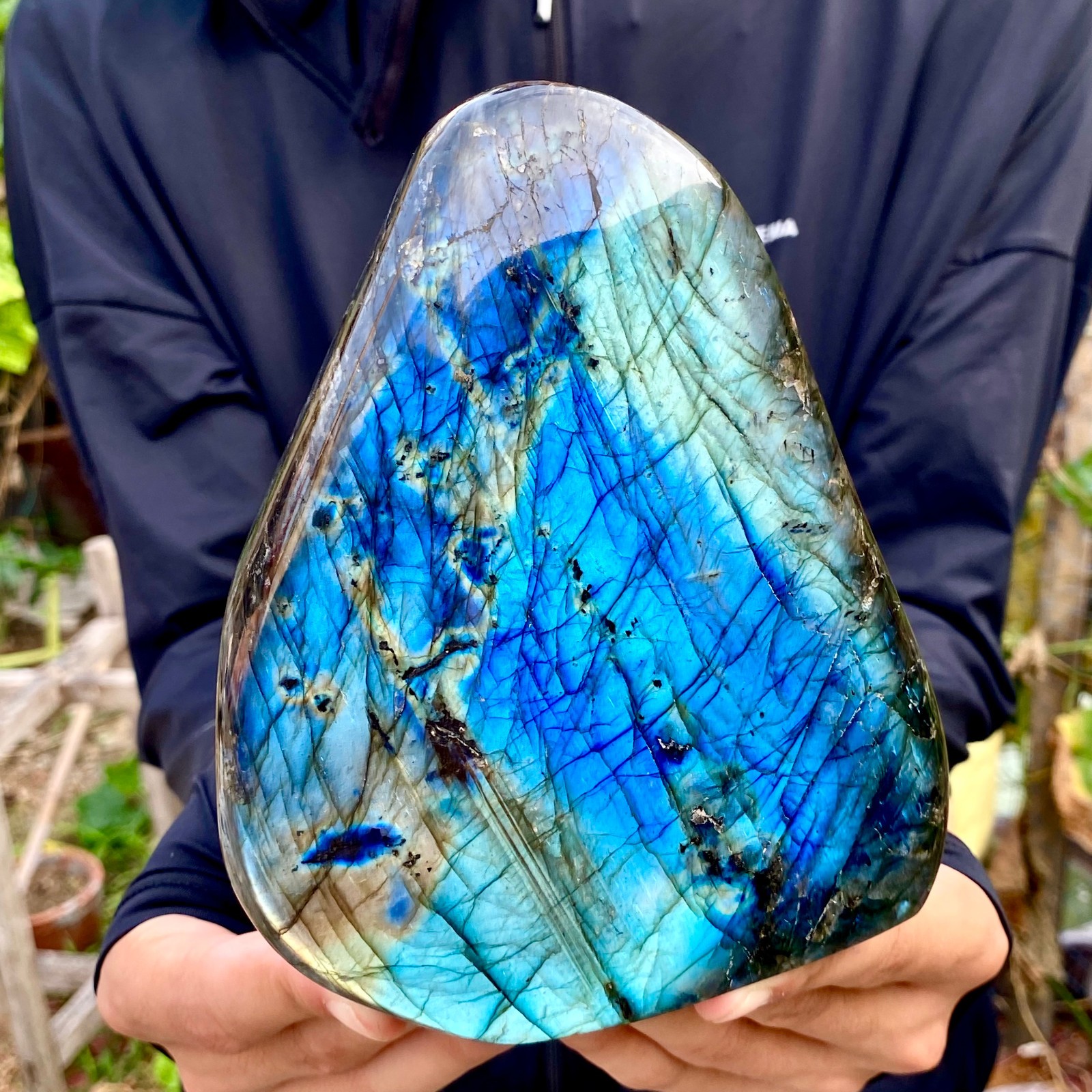 3.2LB Natural Gorgeous Labradorite Quartz Crystal Stone Specimen Healing