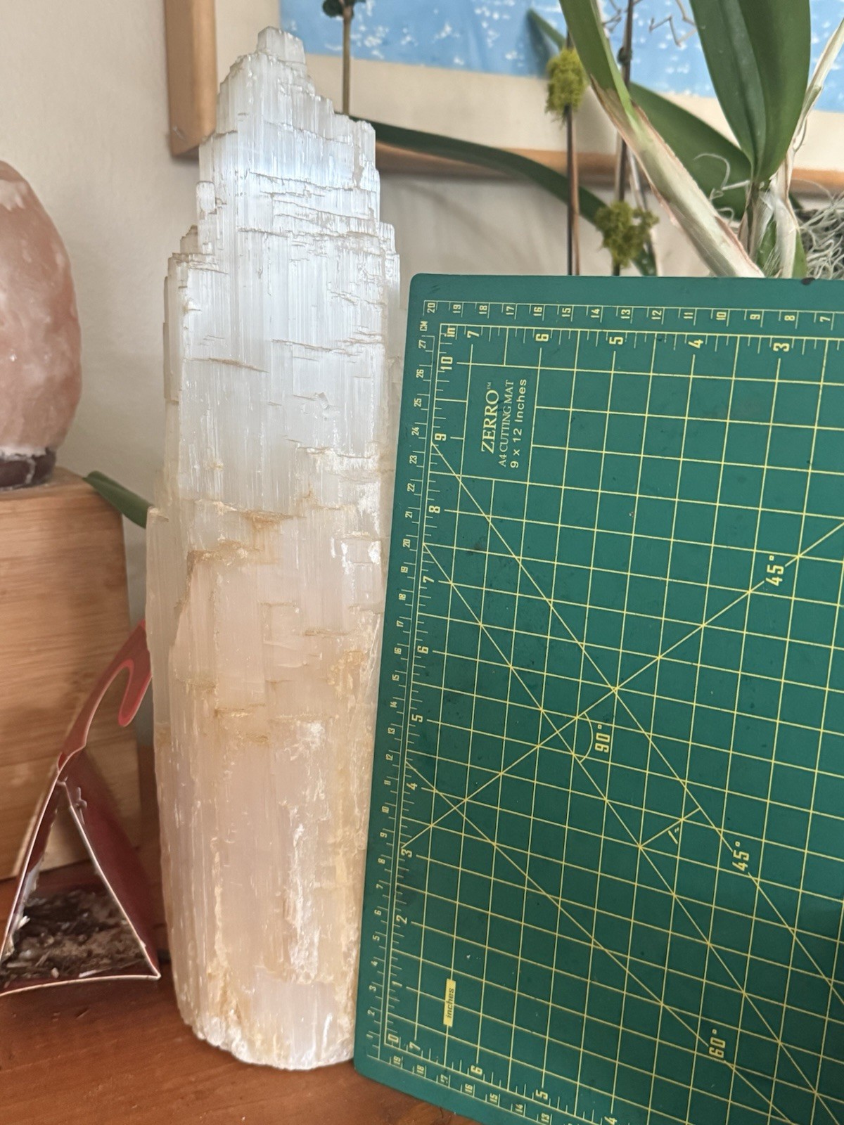 Extra Tall Selenite Tower With Lamp