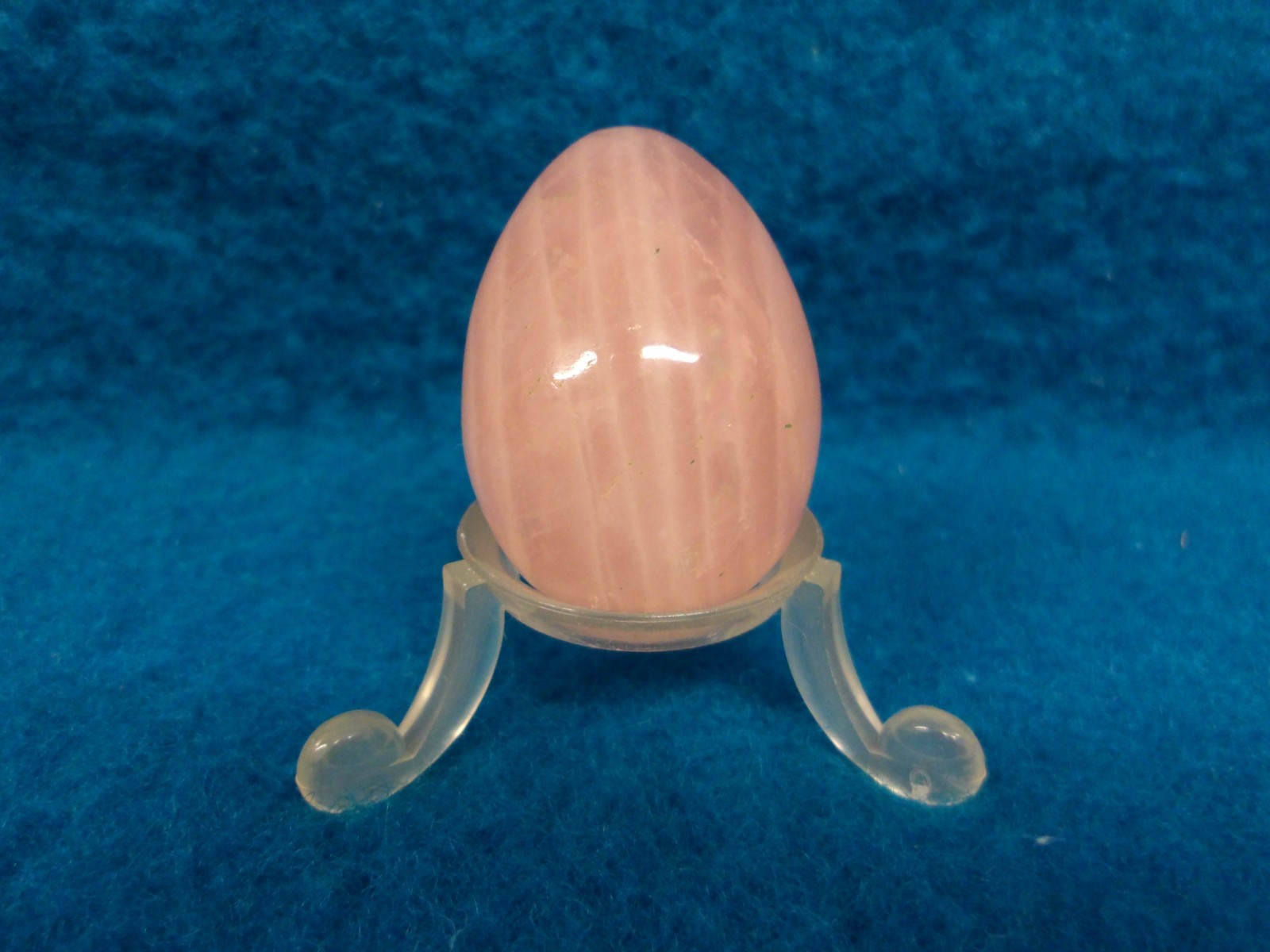 Rose Quartz Gemstone Egg Approx. 5cm X 3.5cm Crystal Love Chakra Healing + Stand