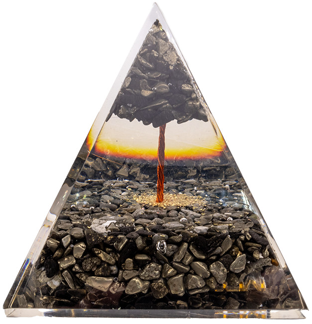 Pyrite Orgonite Nubian Pyramid Twisted Copper Coil Resonance Anchor Vibonite®
