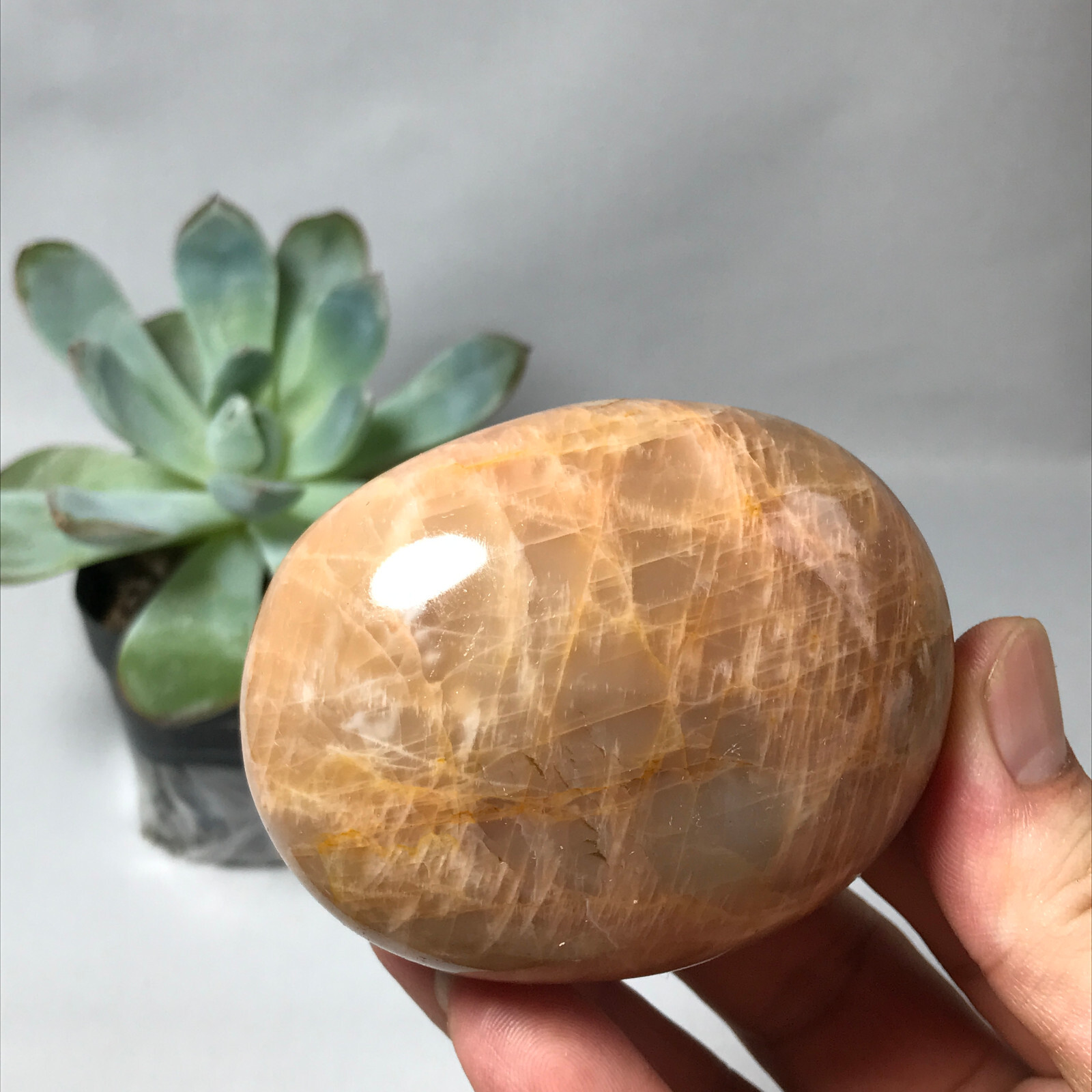73mm Natural orange moonstone polish/rough Crystal specimens tumbled 265g g6645