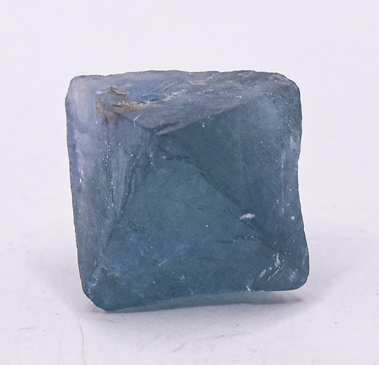 25mm Blue Fluorite Octahedron Cubic Rough Natural Gemstone Crystal Mineral China