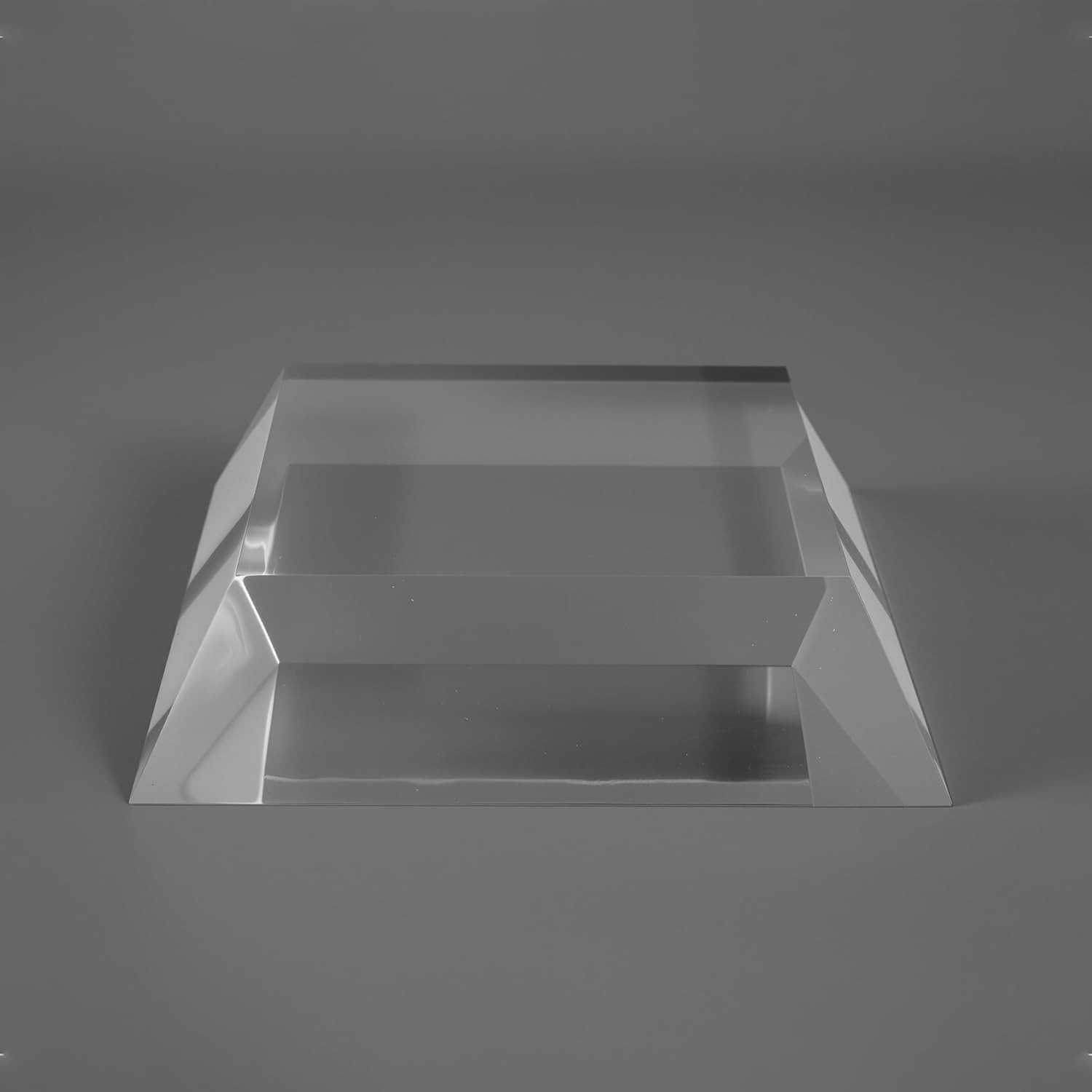 2in Thickness Trapezoid Cut Solid Acrylic Display Block Clear Polished Pedest…
