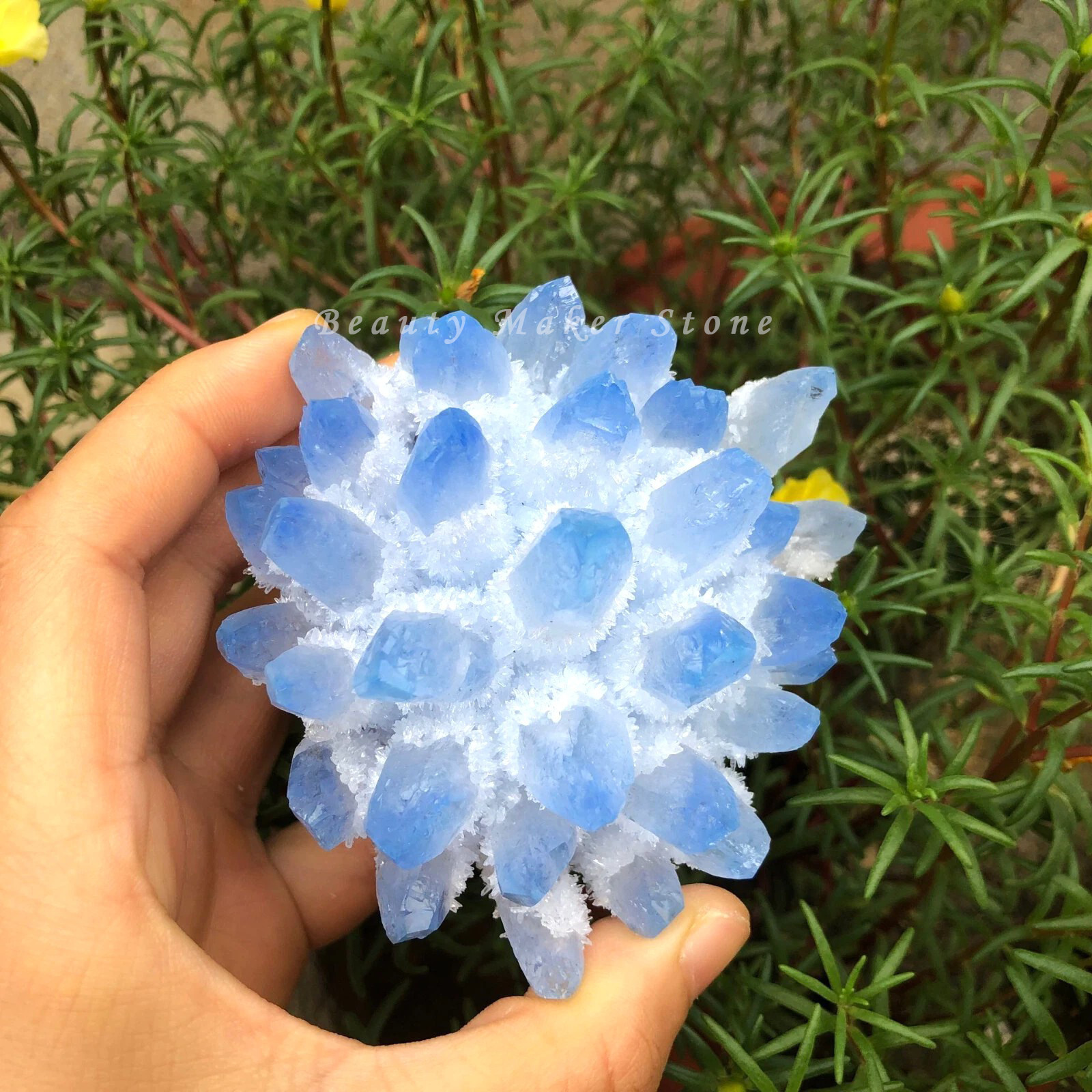 350G New Find Blue Phantom Quartz Crystal Cluster Mineral Specimen Healing Gift