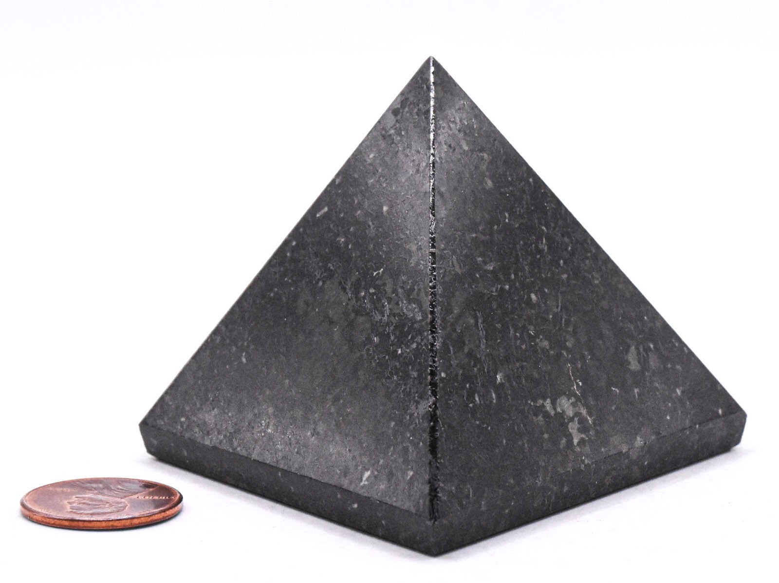 55mm Black Nuumite Pyramid Polished Sparkling Gemstone Crystal Mineral – India