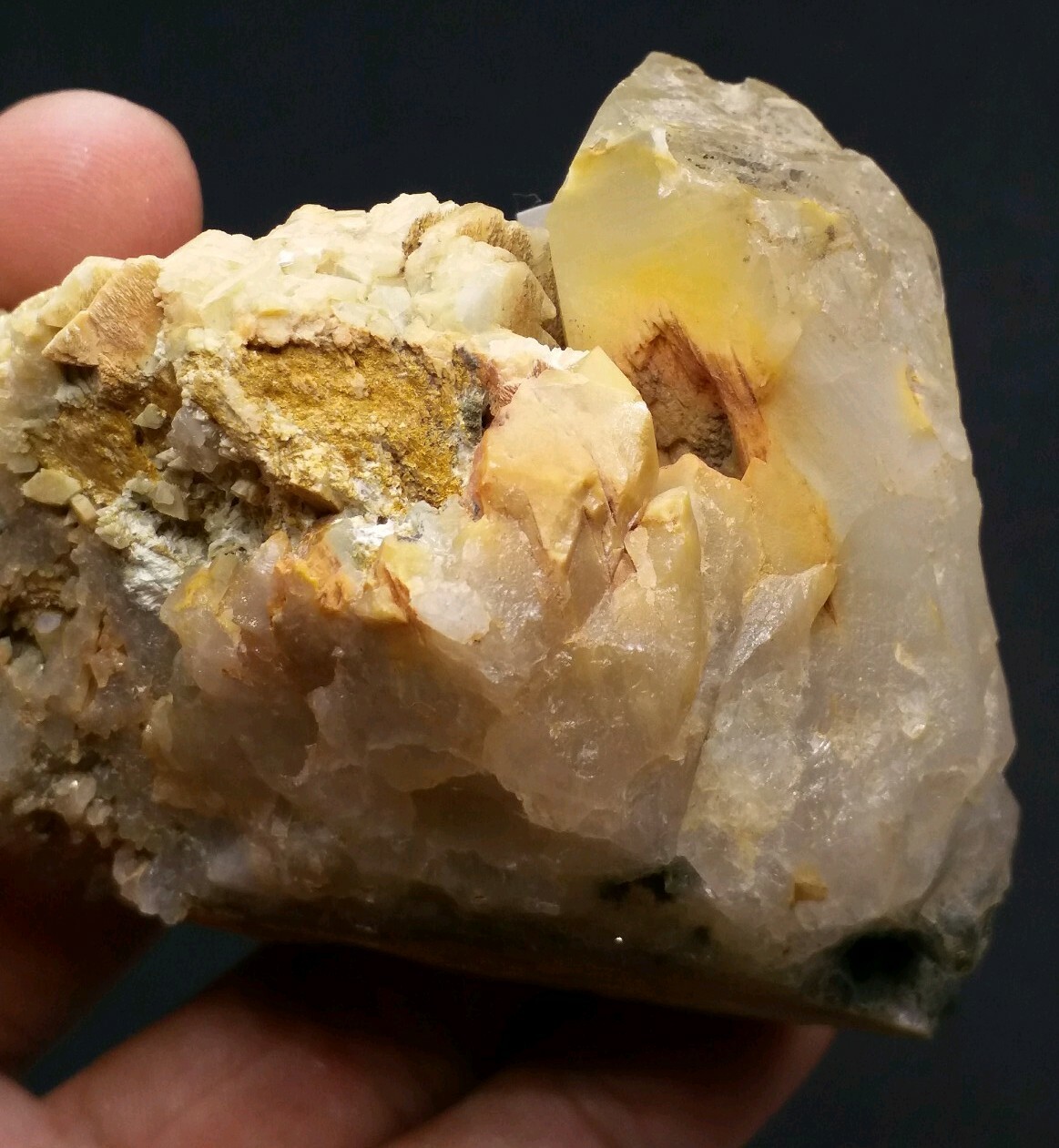 Amphibole Quartz specimen with Epidote Stunning Rare Ancient Mineral 220 grams