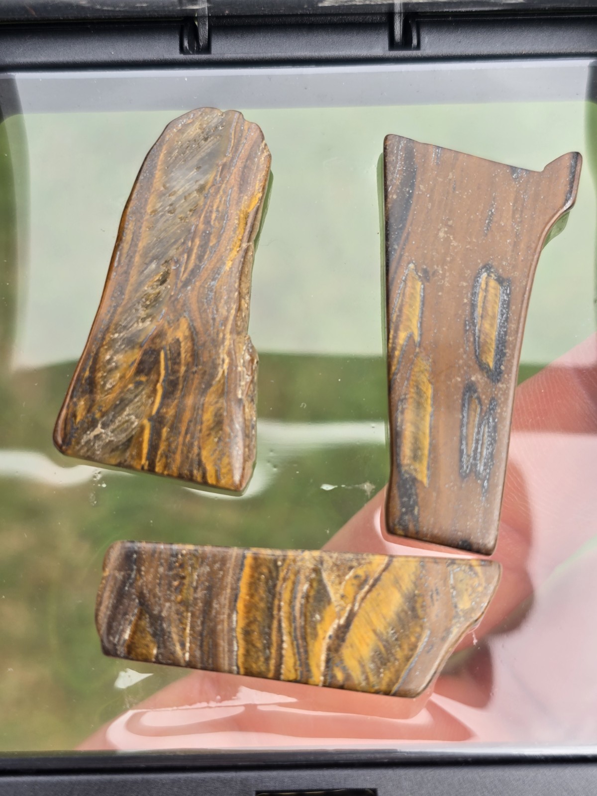 Natural Tiger’s Eye 3-Pc Set – Polished Irregular Shapes B2