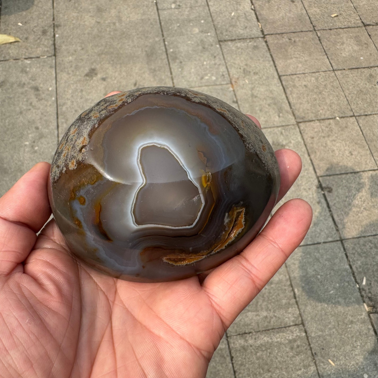 1PCS Handcrafted Agate Bowl – Healing Crystal Bowl for Decor, Cleansing