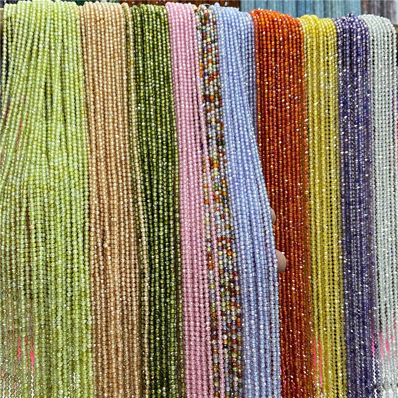 Tiny 2 3 4 MM Natural Faceted Zircon Stone Loose Beads Quartz Crystal For Jewelr