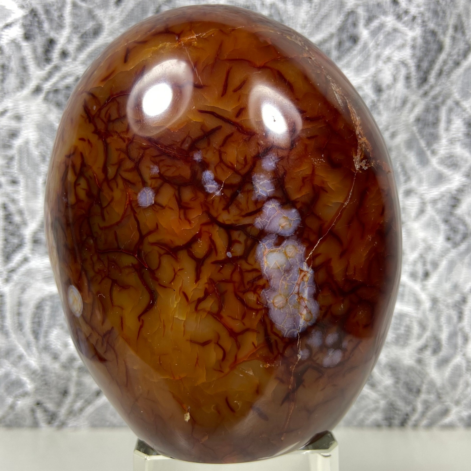 4.1″2.35lb Big Red Agate CARNELIAN Stone Standup Crystal Reiki Madagascar Y909