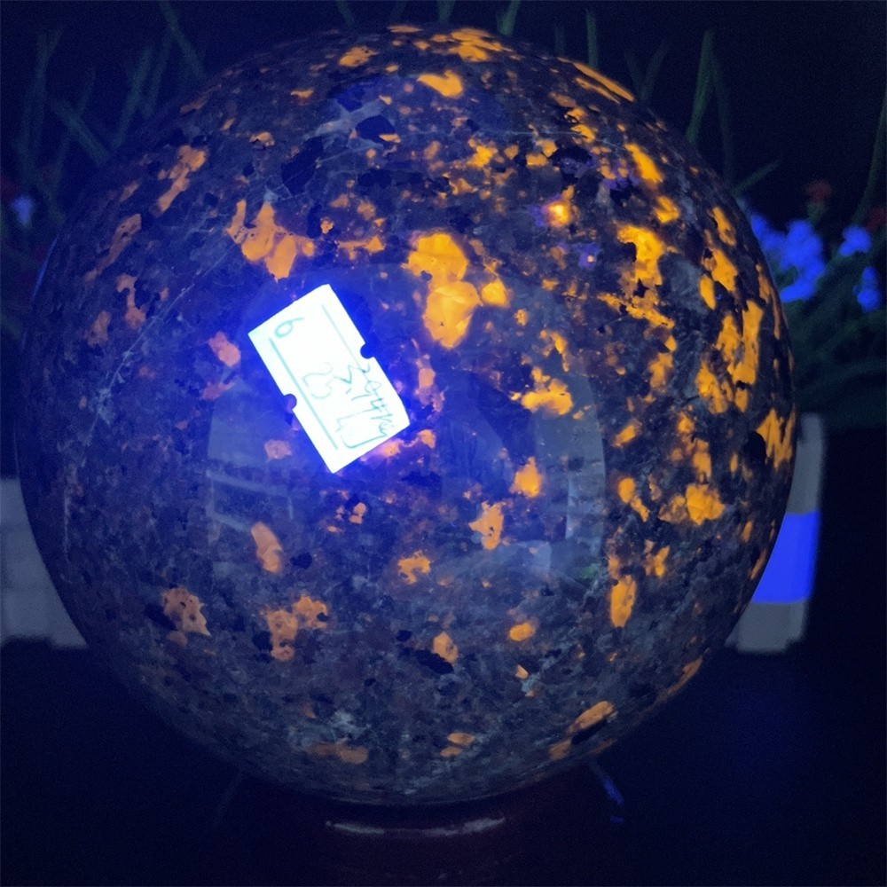8.6LB 5.1″ Natural Yooperlite Sphere Ball Crystal Mineral UV Reiki Healing