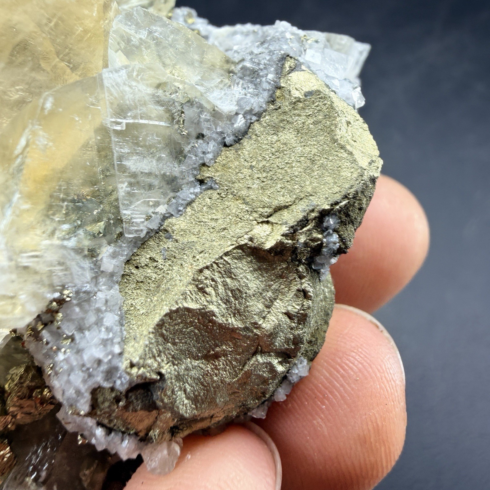 Golden Calcite Chalcopyrite Dolomite Crystal Combo / Sweetwater Mine *Video*