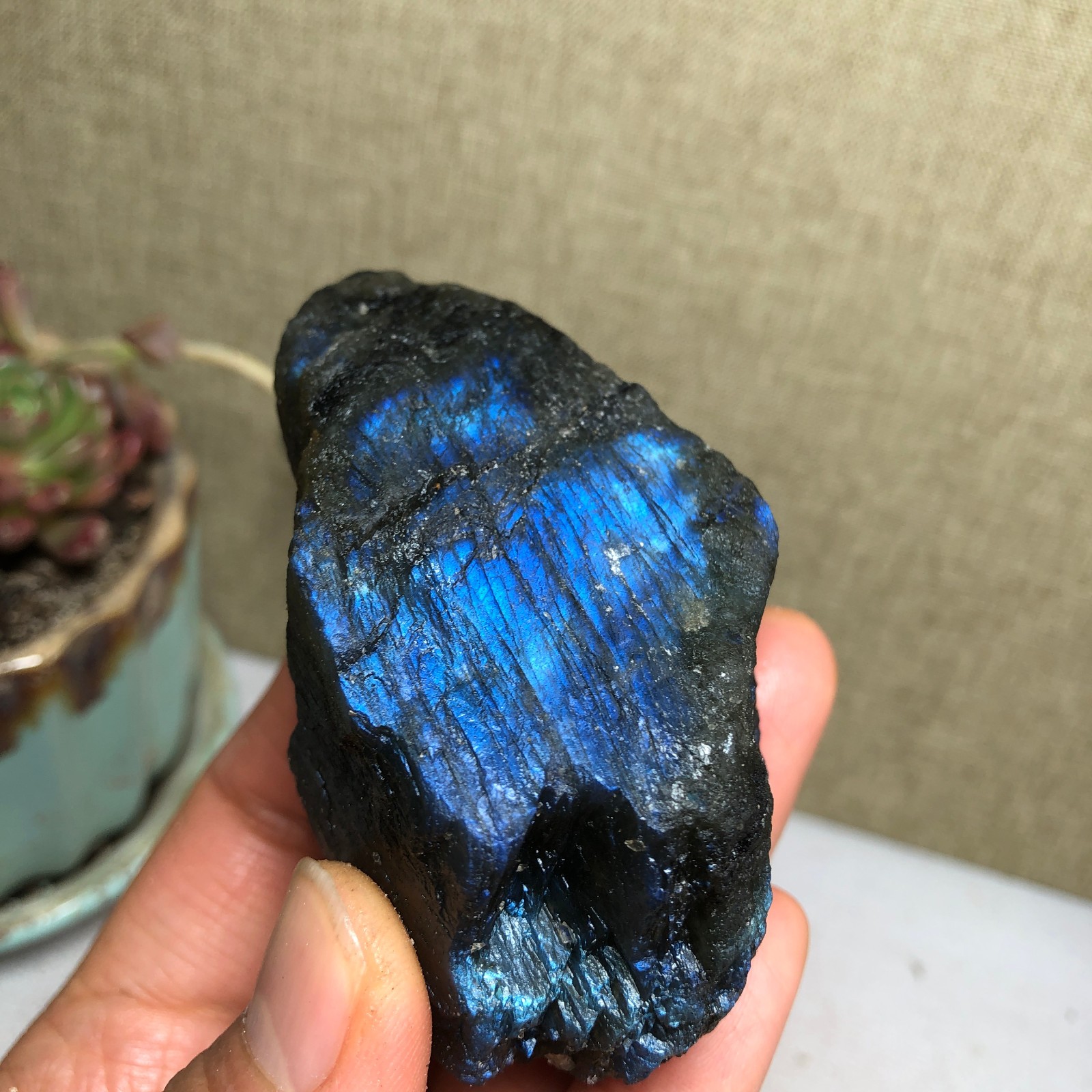 70mm Natural Labradorite Crystal gemstone rough original Specimen 142g A3458