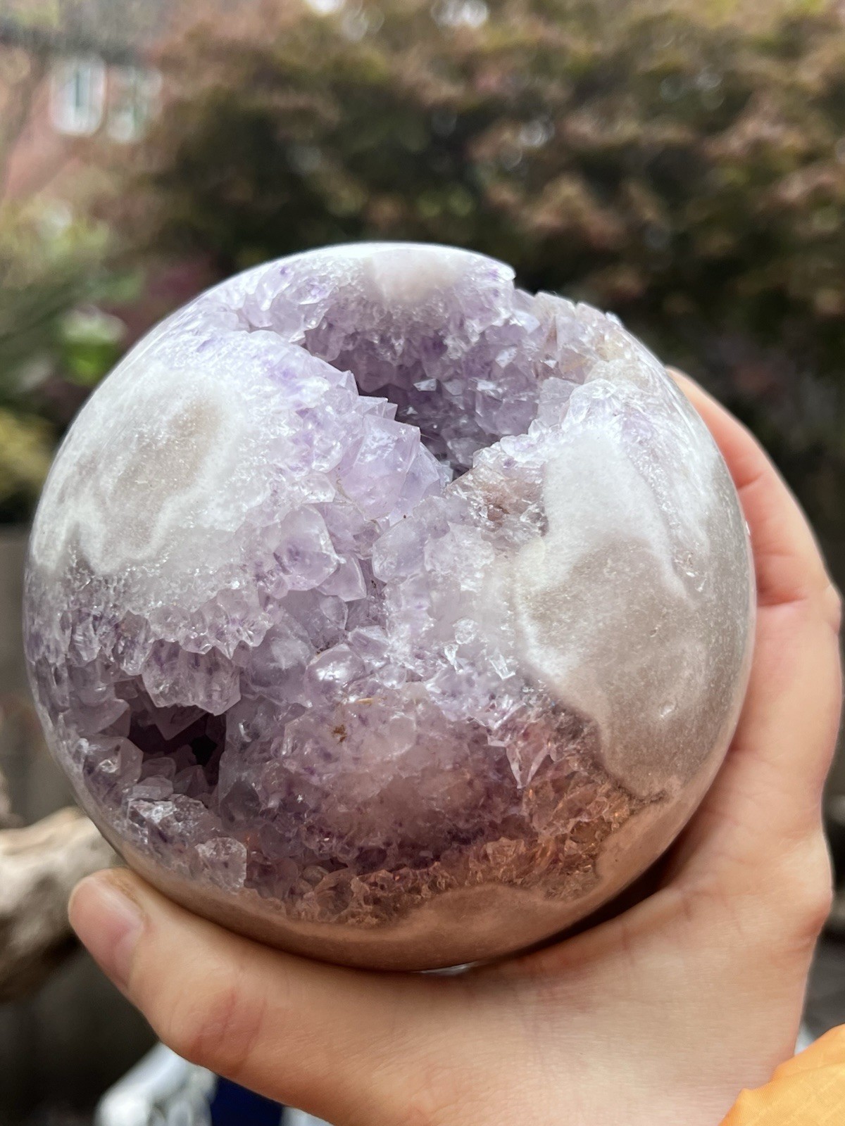 Pink Amethyst Crystal Ball Druzy Brazilian Large 1511g AAA+ 110mm 29