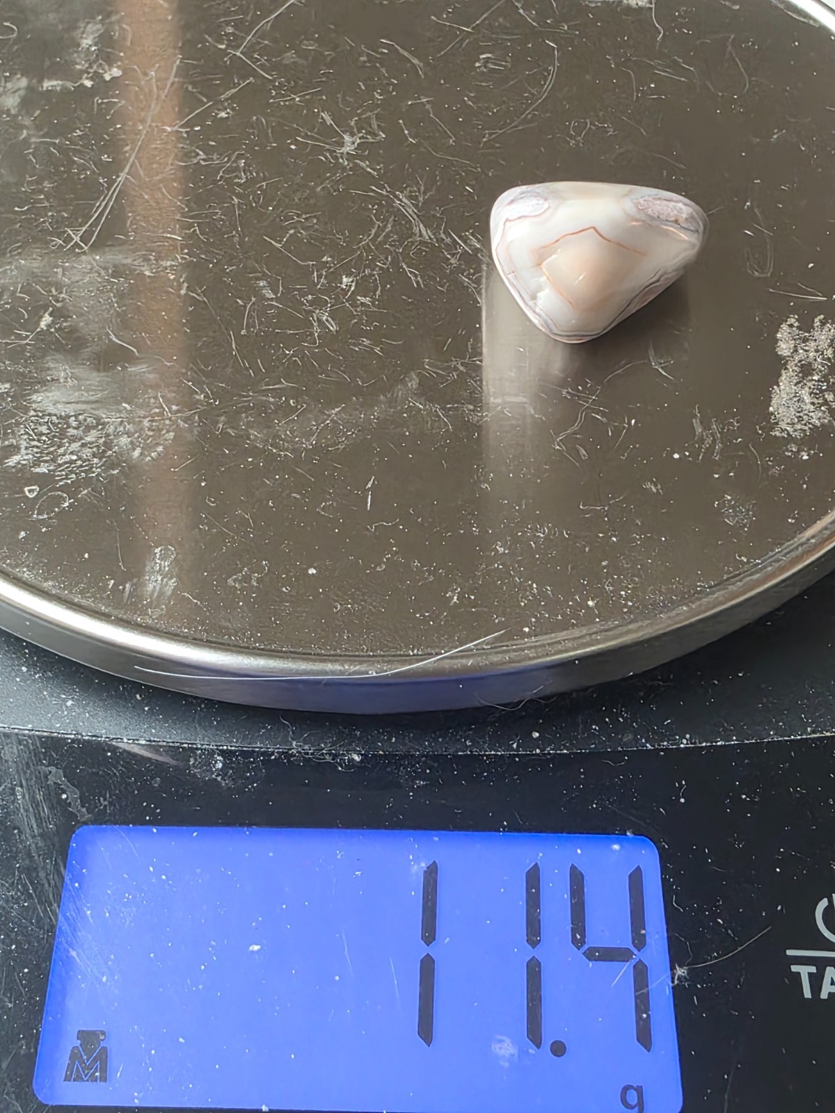 POLISHED BEAUTIFUL BOTSWANA AGATE, Banding & cluster eyes Pink / Grey