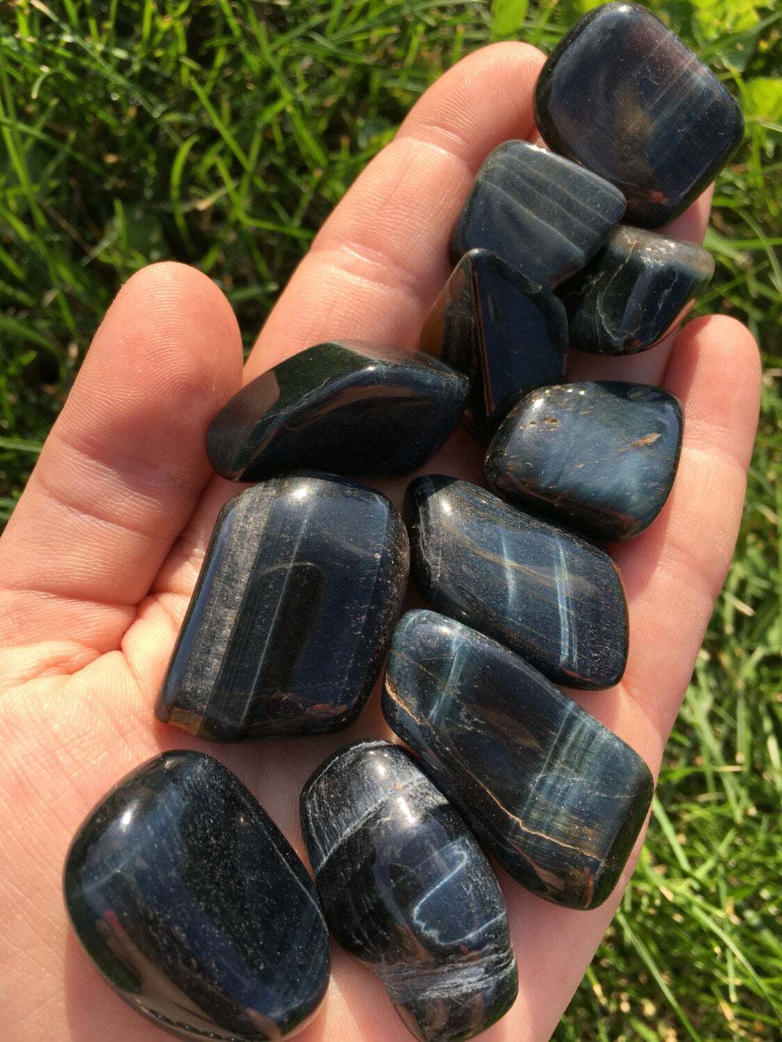 Blue Tigers Eye Tumbled Stone – Polished Blue Tigers Eye Crystal