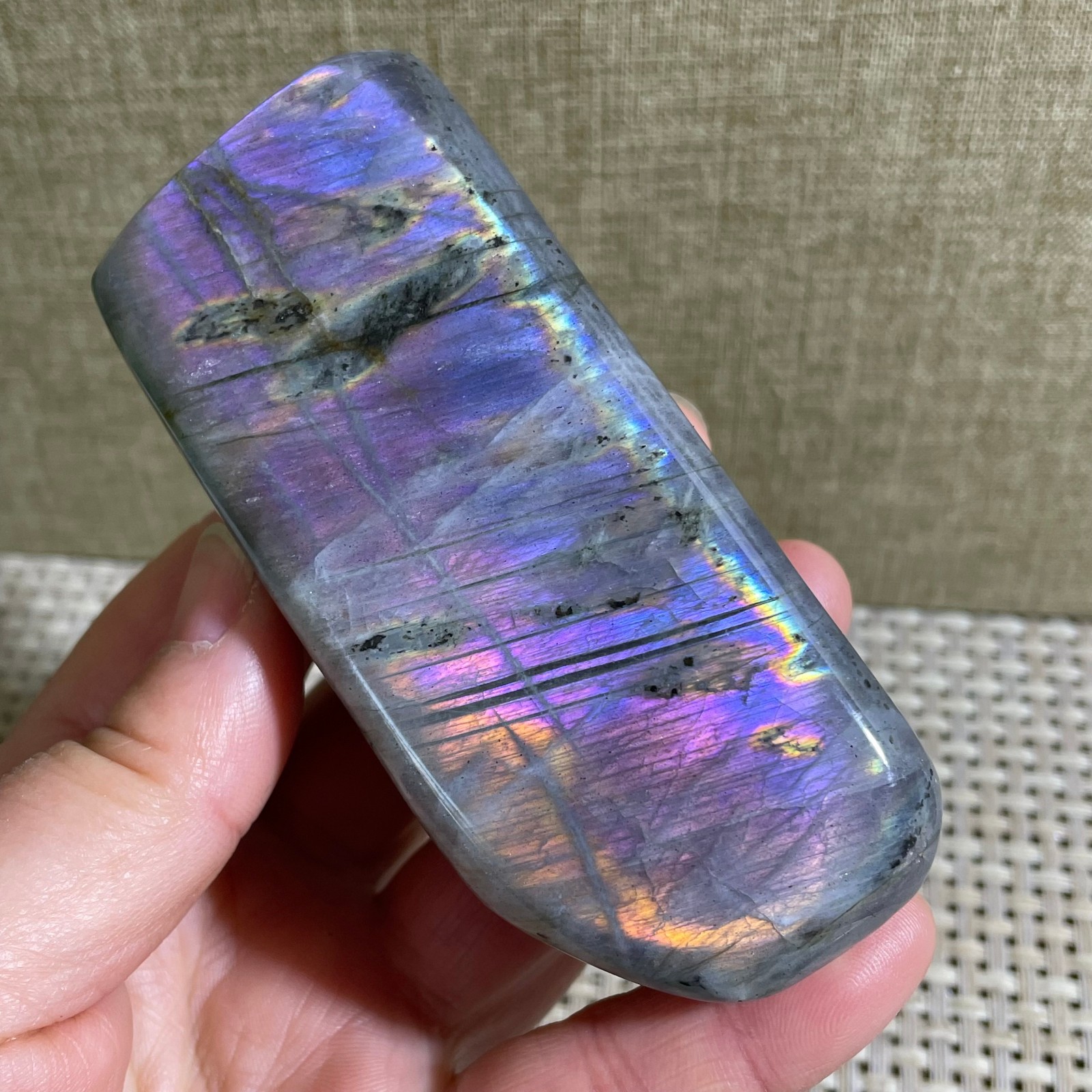 Rare Flashy Labradorite Slab Crystal Rough Gemstone Raw Labradorite Rough 258g