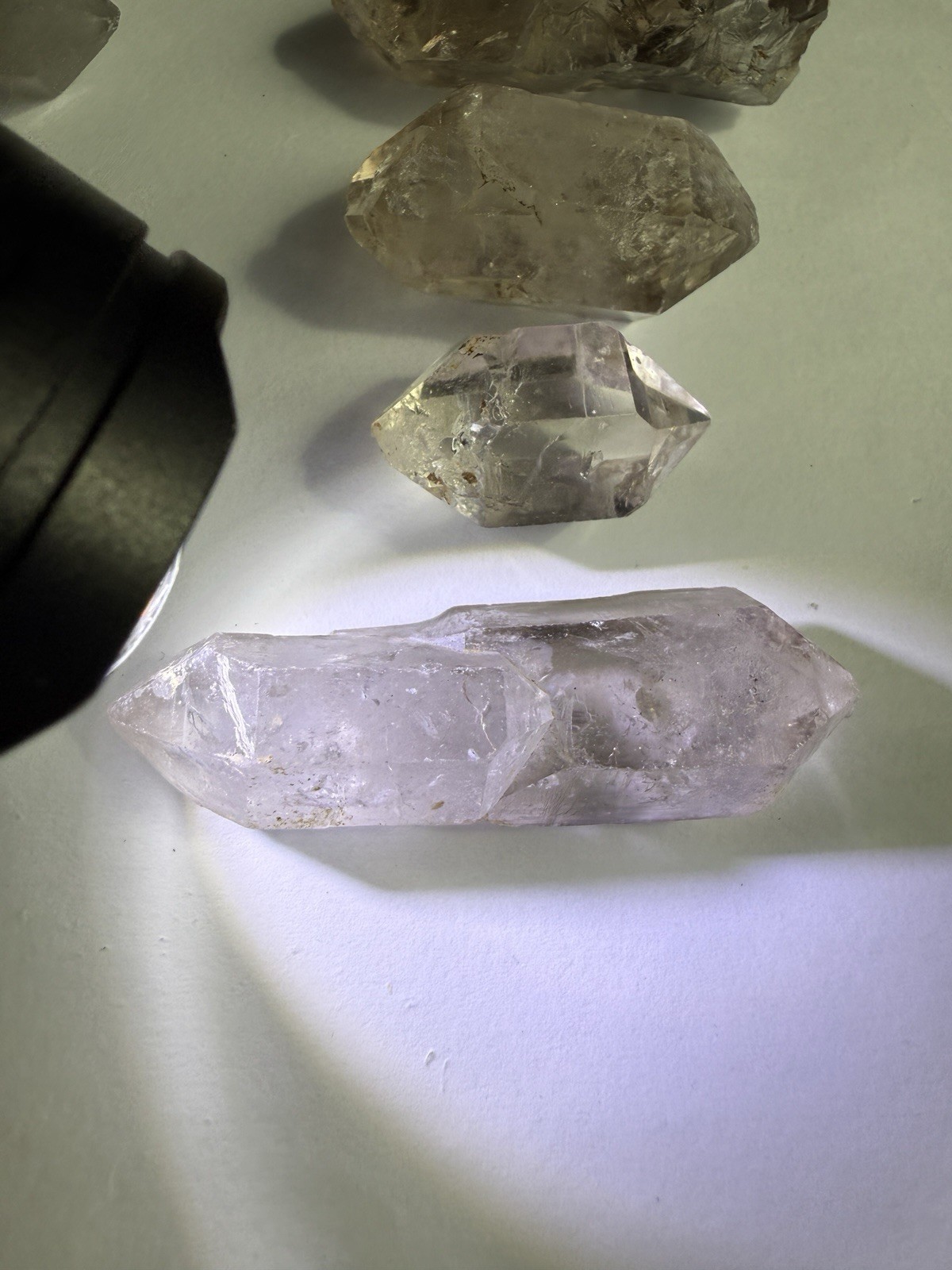 370g Double Terminated Quartz Crystal Lot 28pc Natural Smoky Clear Points Raw