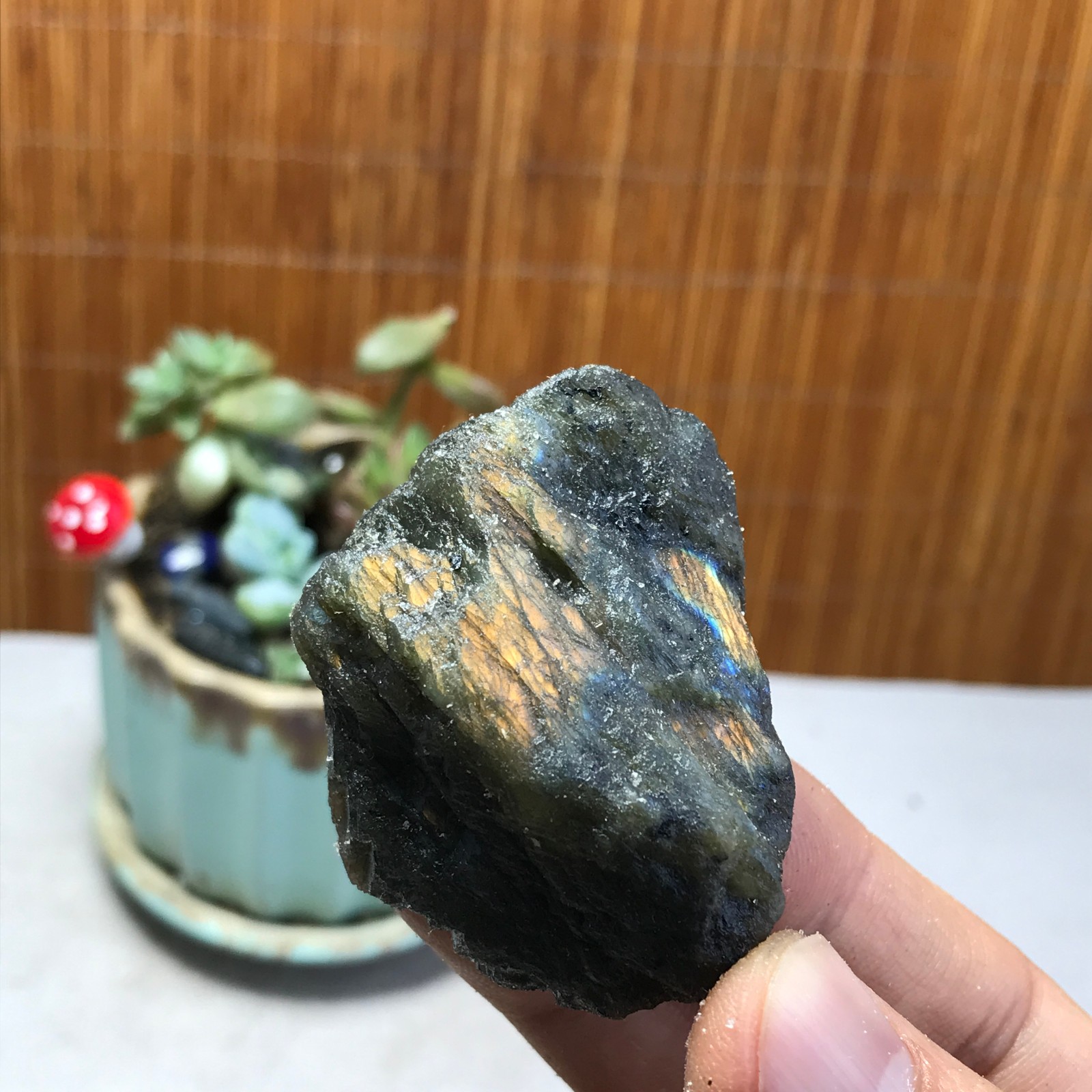50-35-28mm Natural Labradorite Crystal gemstone Rough Mineral Specimen A5380