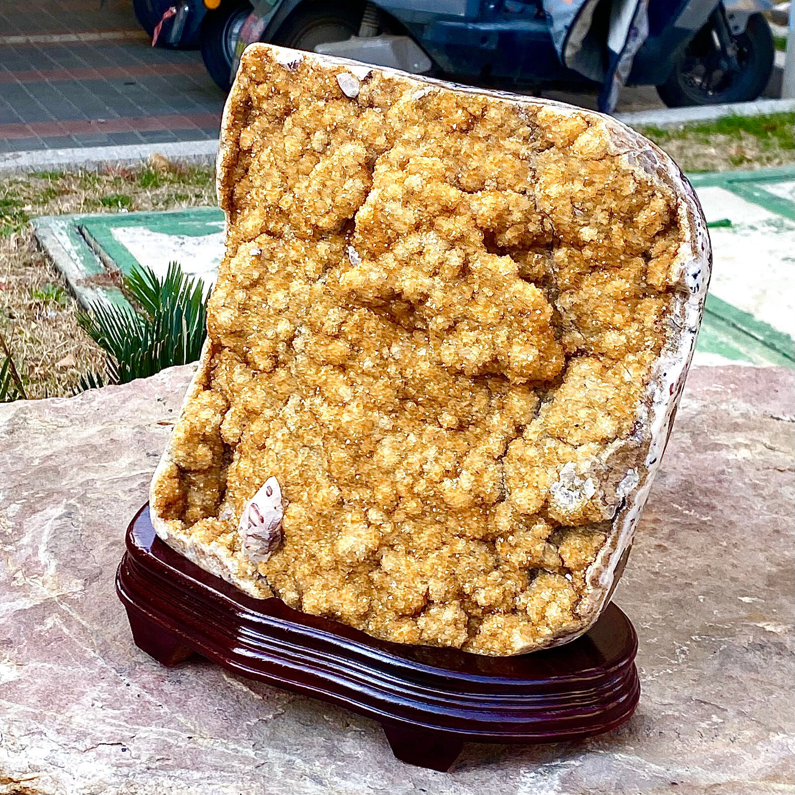 28.46LB Beautiful natural yellow crystal cave entrance large restoration