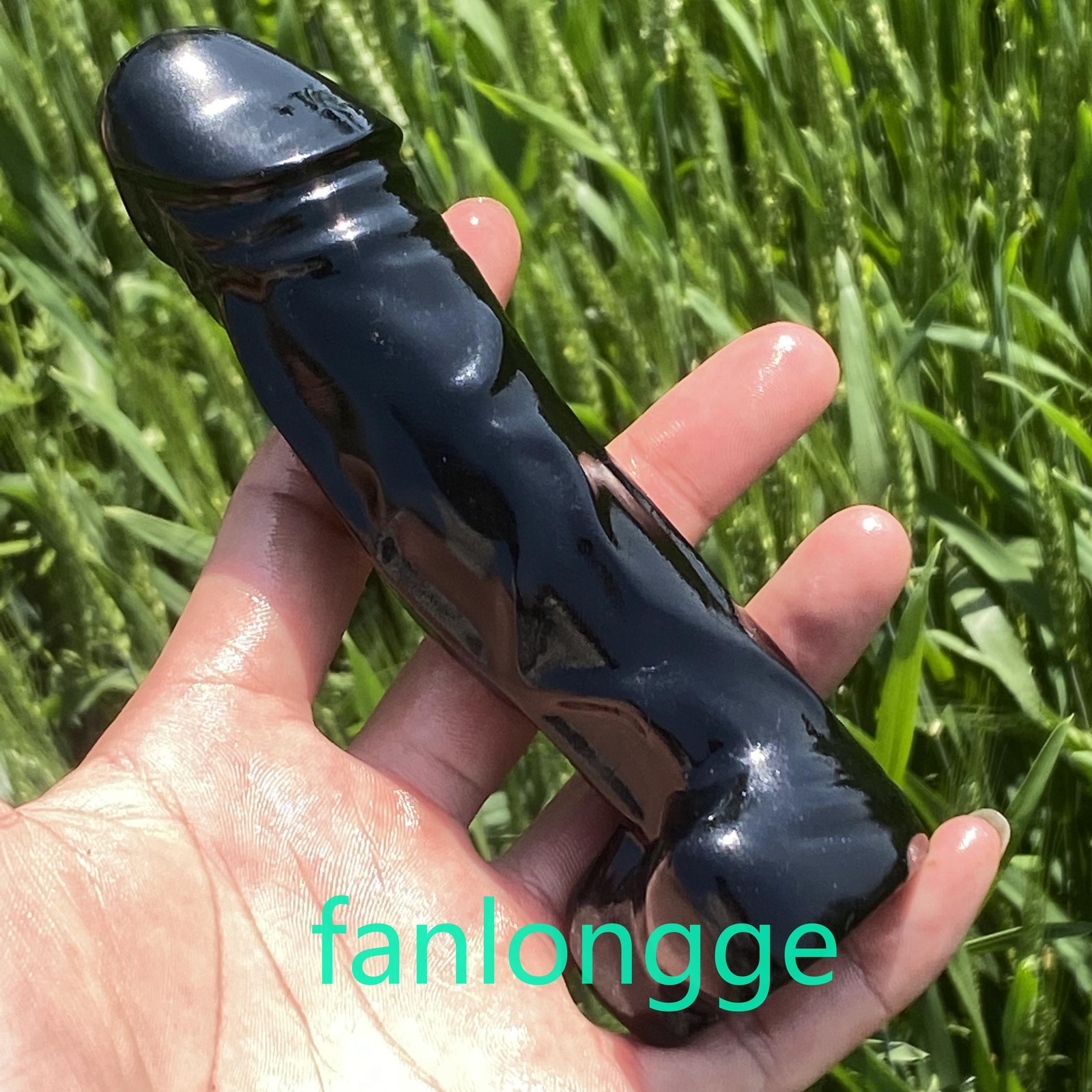 5.7″ Natural Obsidian Male Penis Quartz Crystal Skull Massager Reiki Gem 1PC