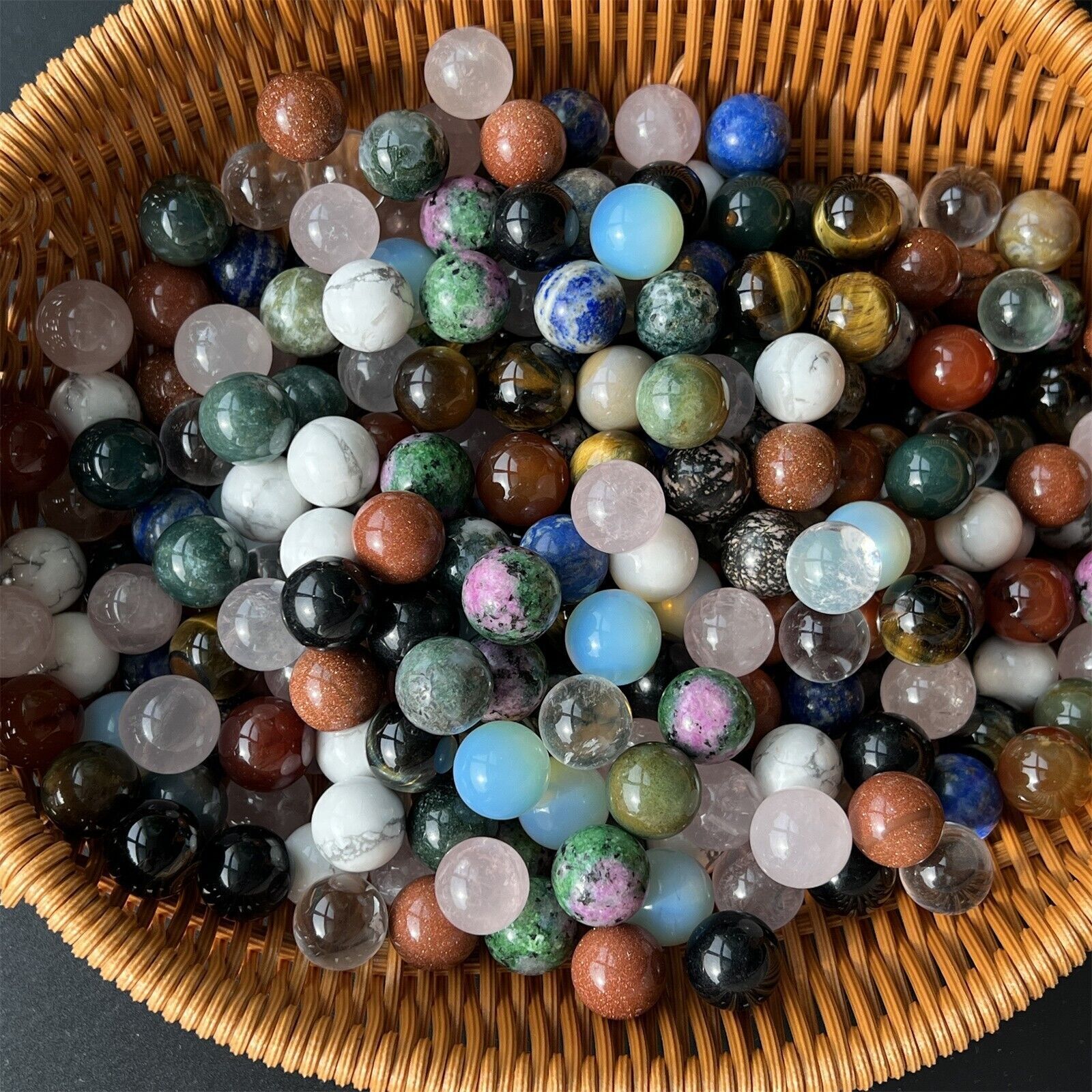 50 Pcs Wholesale Mixed Natural Ball Quartz Crystal Sphere Reiki Healing Beads US