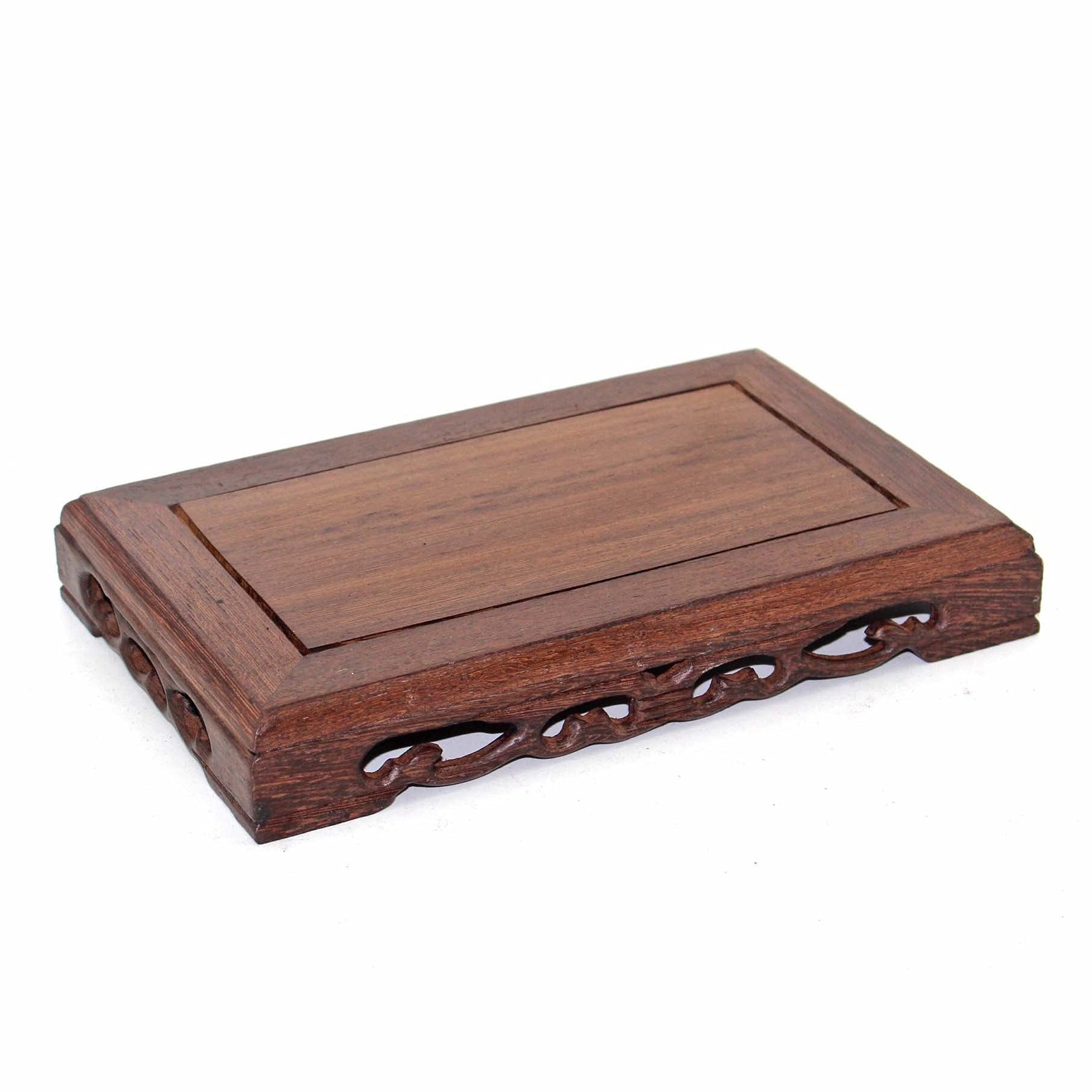 Rectangular Wooden Base Solid Wood Carved Teapot Pot Plant Table Lamp Fish Ta…
