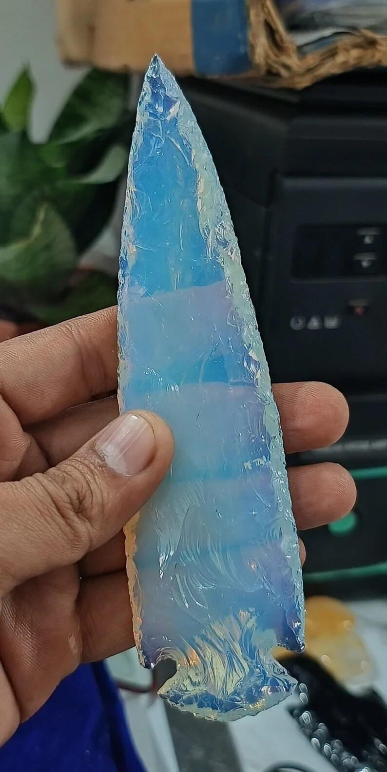 Opalite Spearhead Arrowhead Crystal Bead for Jewelry Making, Healing Gemstone