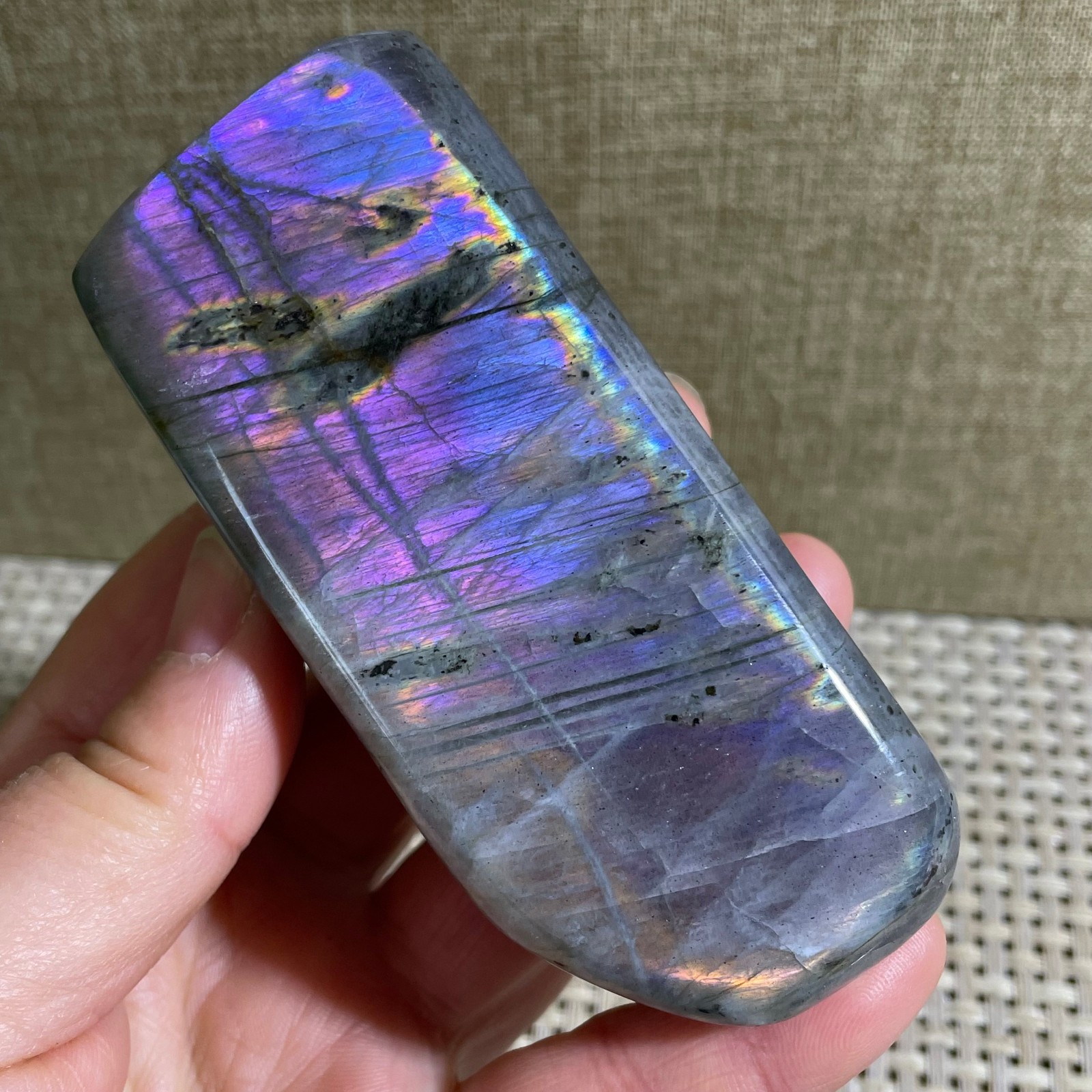 Rare Flashy Labradorite Slab Crystal Rough Gemstone Raw Labradorite Rough 258g