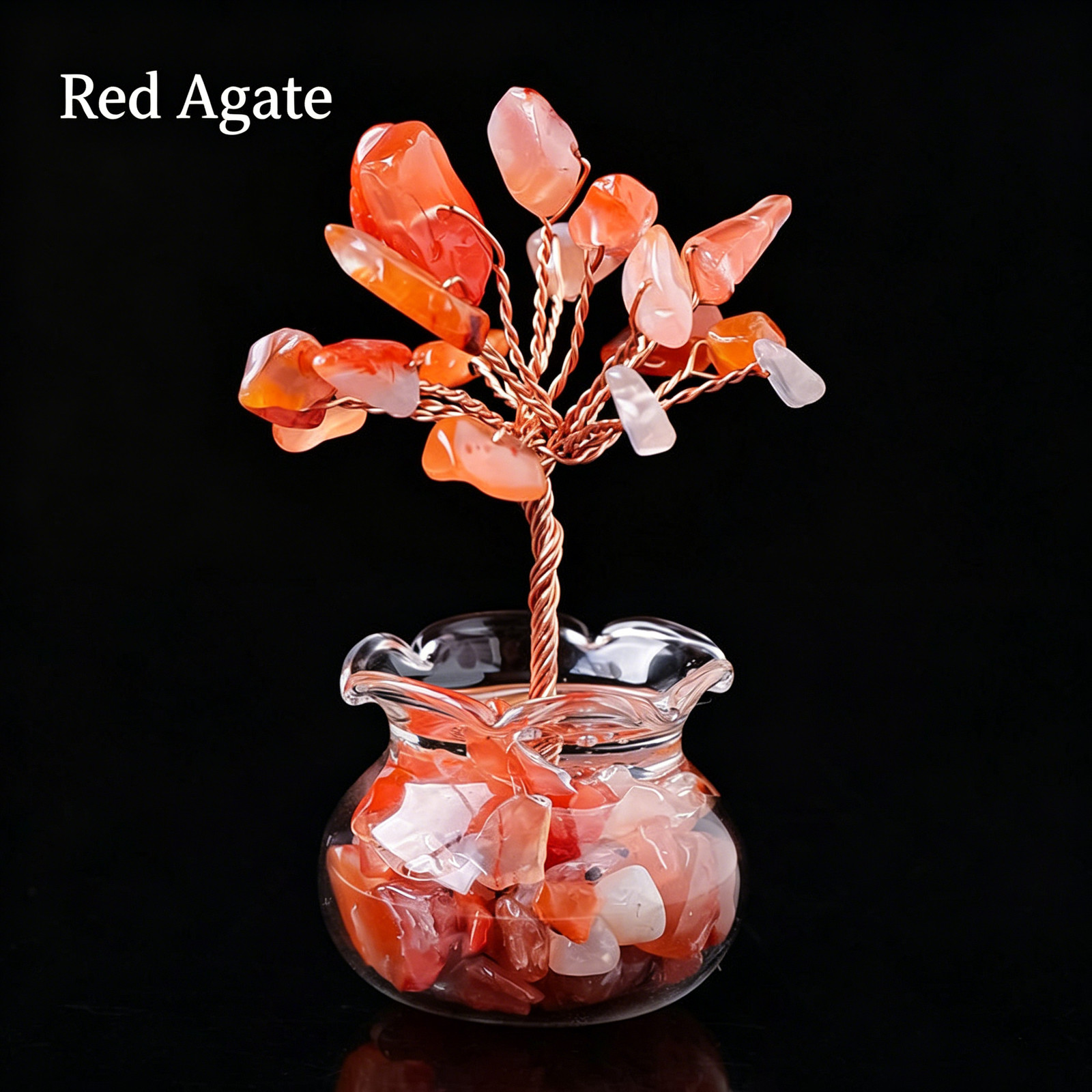 Natural Citrine Money Tree Ornament, Lucky Desktop Crystal Tree Decor for Home &