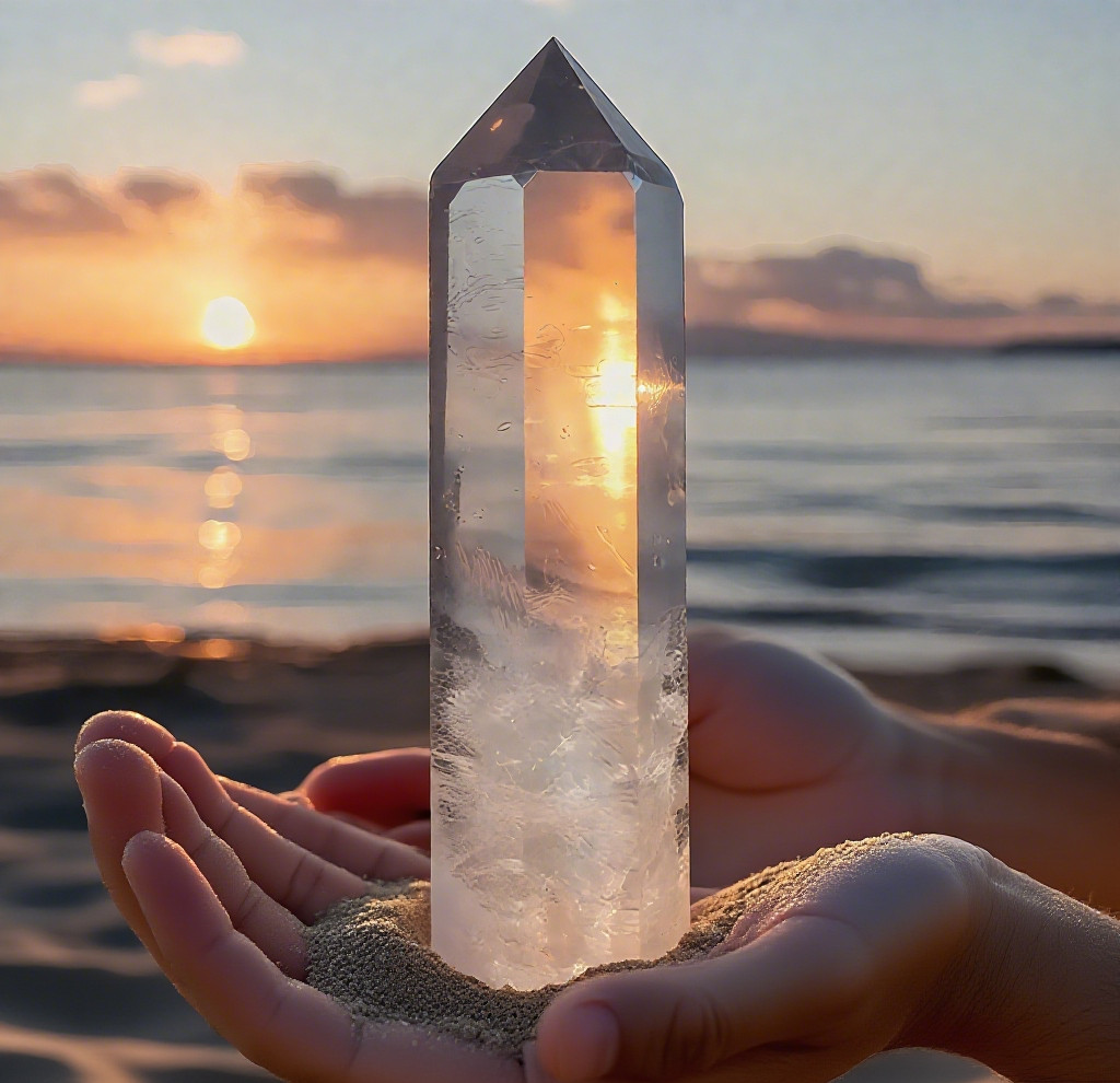 Natural Clear Quartz Tower Point Natural White Crystal Obelisk Wand Gifts