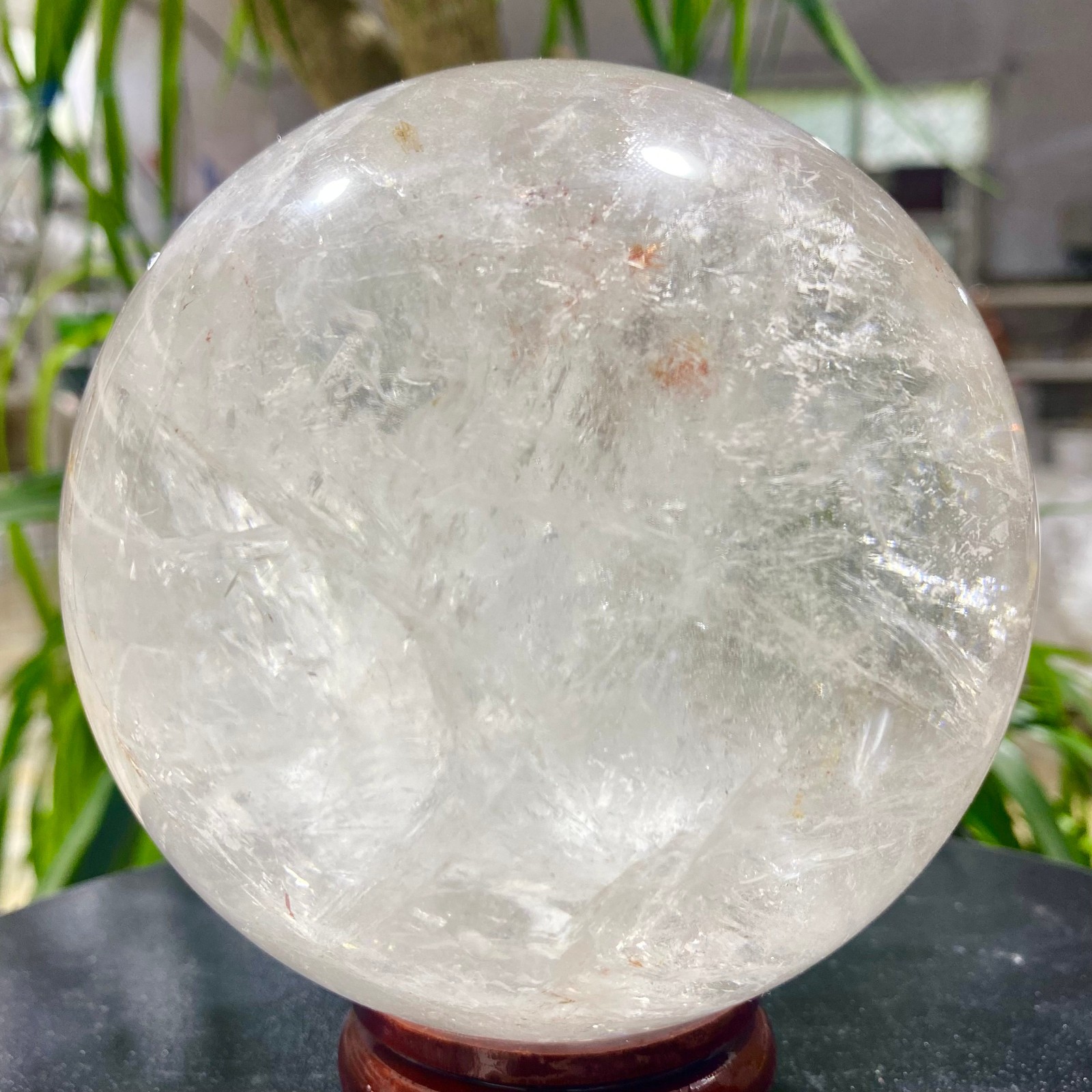 3.99LB white crystal transparent quartz crystal ball Reiki repair