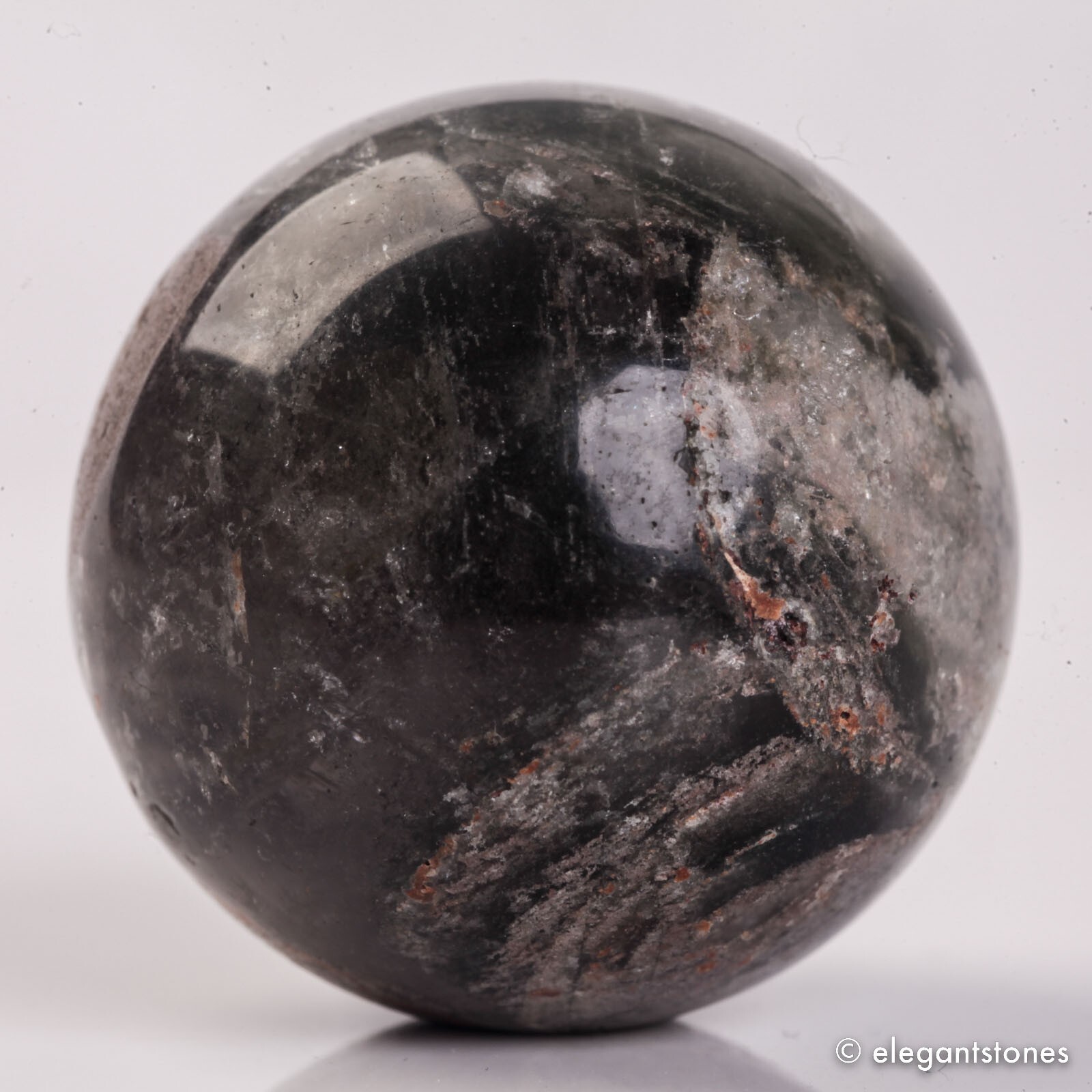 45g32mm Garden/Phantom/Ghost/Lodolite Natural Quartz Crystal Sphere Healing Ball