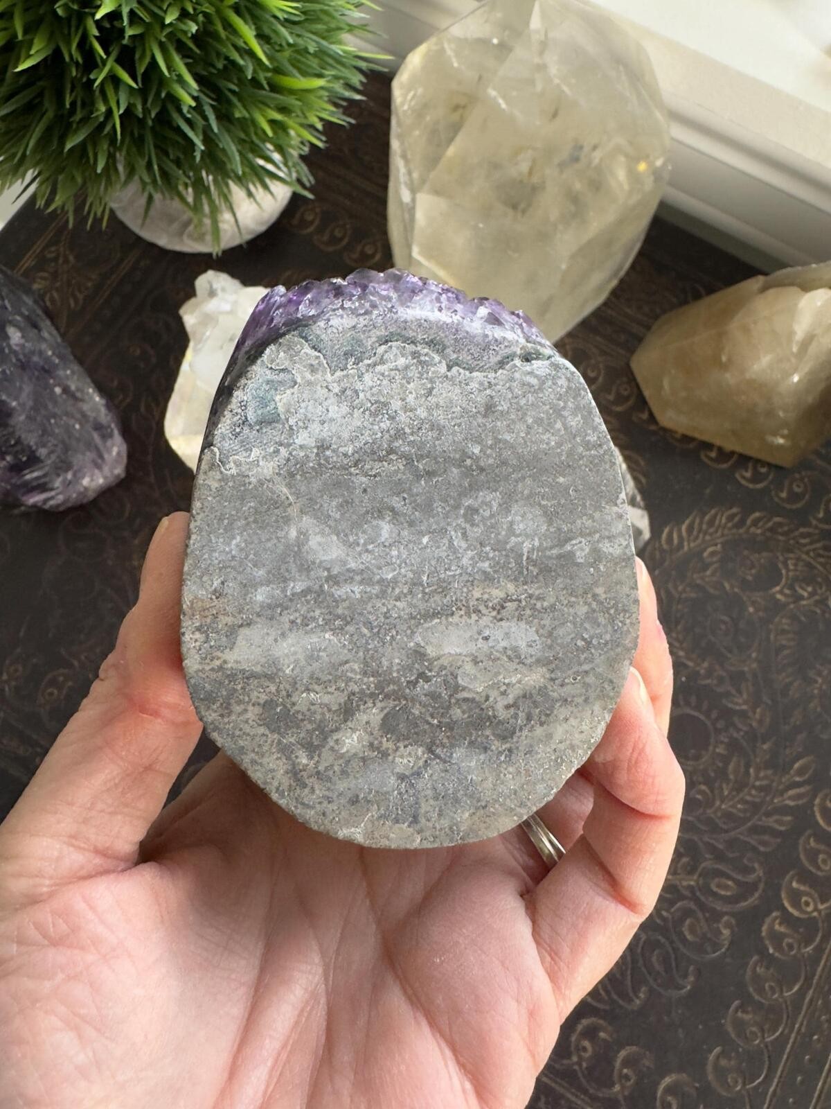 Amethyst Crystal Cluster Geode Dark Purple Grape Jelly Amethyst Mineral Decor 88