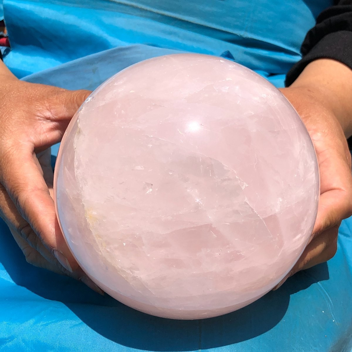 6.13 LB Natural Pink Rose Quartz Crystal Sphere Ball Healing Reiki 5082