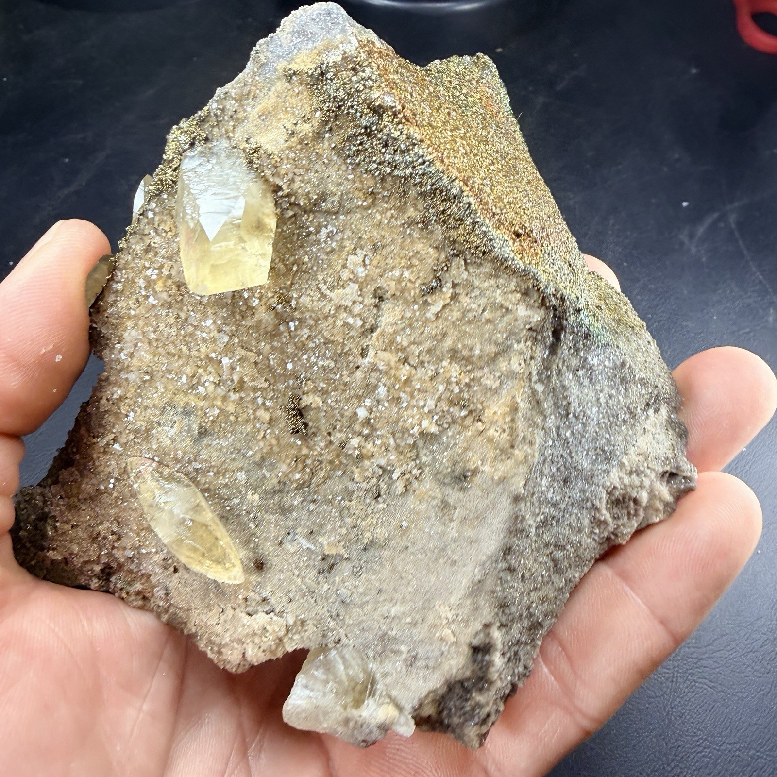 Calcite Crystals Iridescent Chalcopyrite on Matrix / Missouri *Video