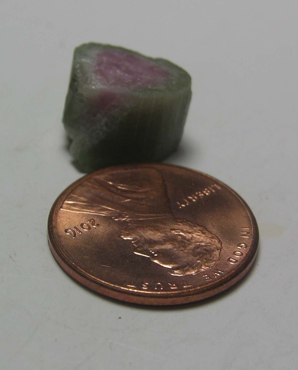 9.35ct Afghan 100% Natural Raw Watermelon Tourmaline Crystal Specimen 1.85g 12mm