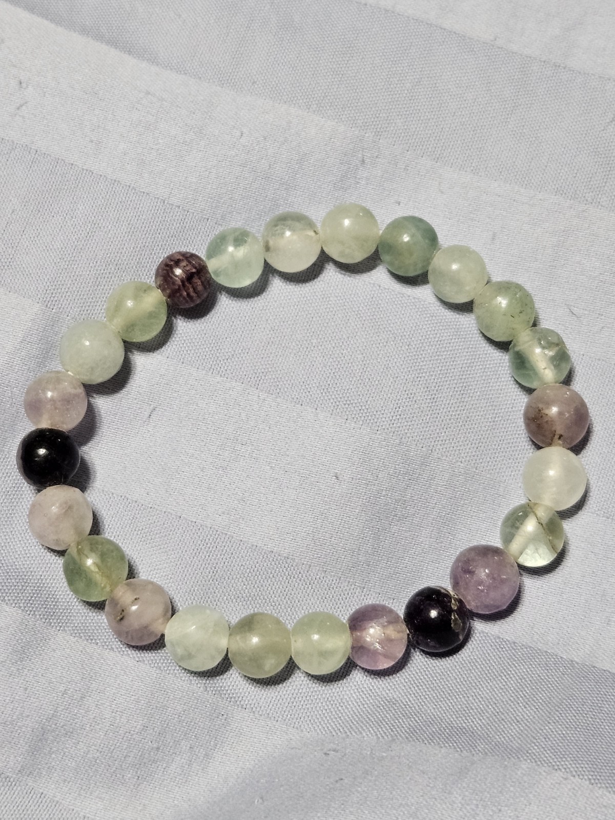 3 Crystal Bracelets Lepidolite, Green Aventurine, Rainbow Fluorite