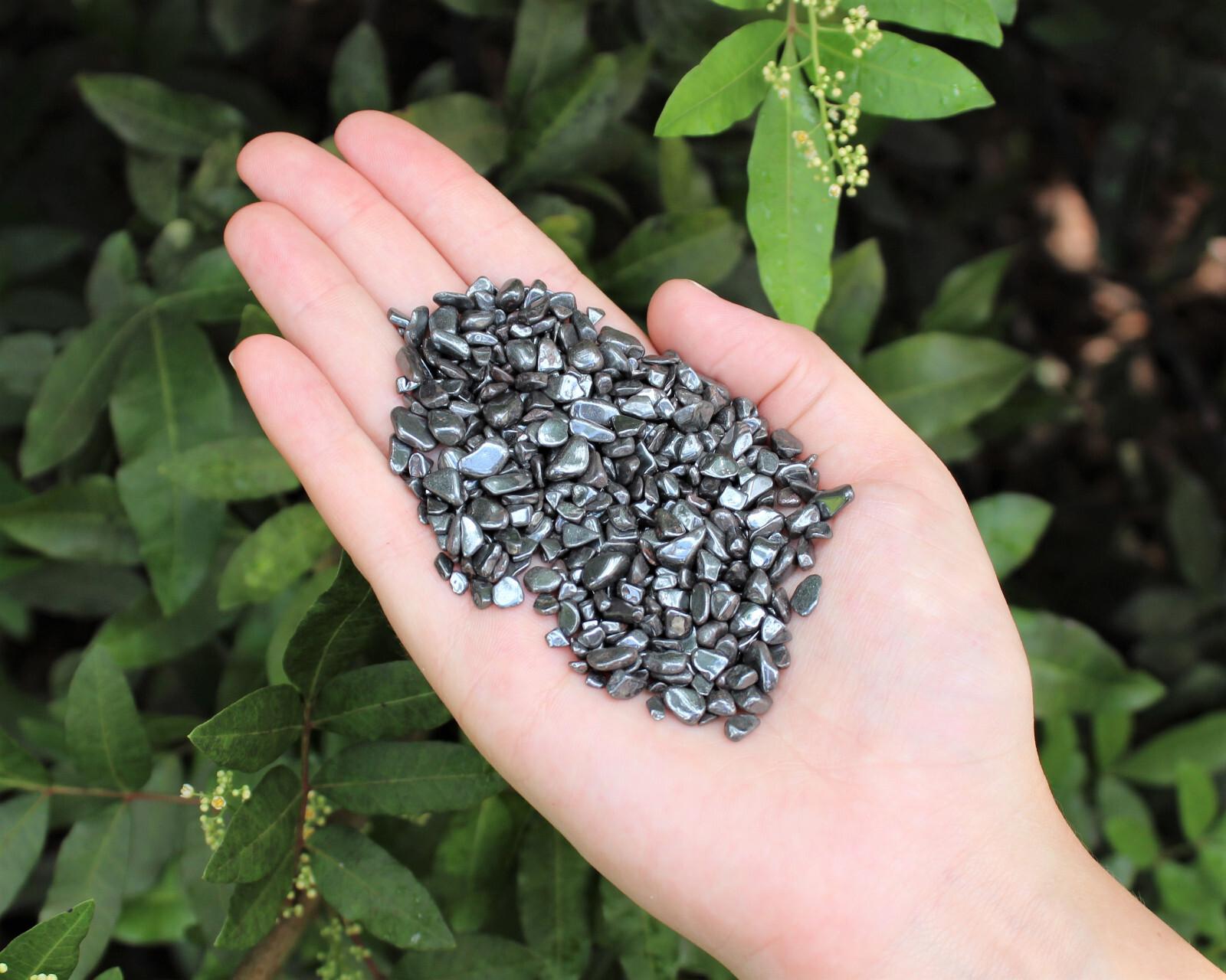 Hematite Semi Tumbled Gemstone Mini Chips 5-10 mm: Choose Oz or lb (‘A’ Grade)