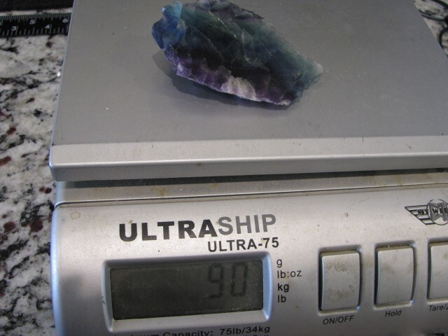 RF1 – 90g PALM SIZE+ RAINBOW FLUORITE SLAB 1 SIDE POLISHED GEMSTONE slice stone