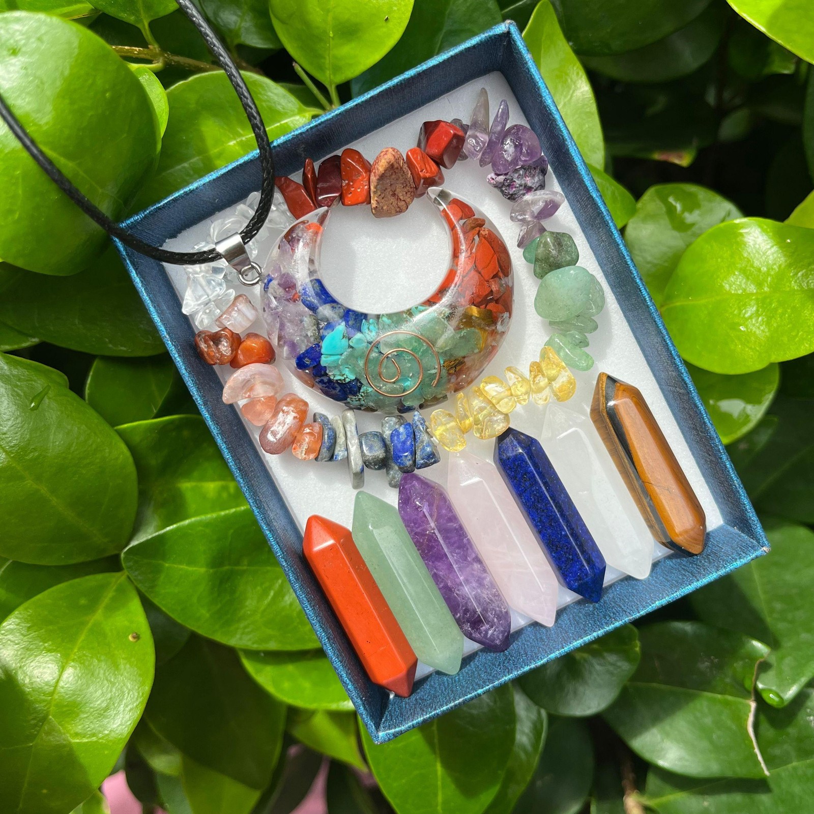 9pcs Pointed Quartz Crystal,Chakra Healing Stones And Crystals Set,Hexagon Rose