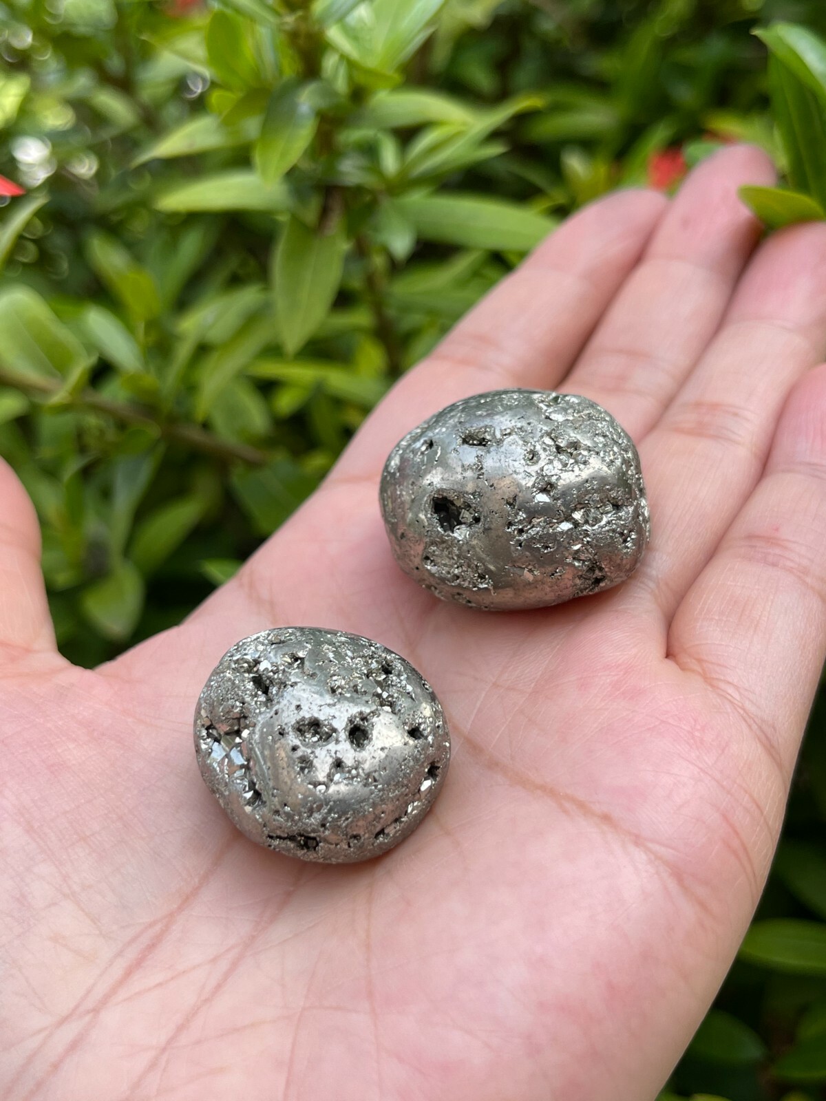 Grade A++ PyriteTumbled Stones, 0.75-1 Inch Pyrite Crystal, Wholesale Bulk Lot