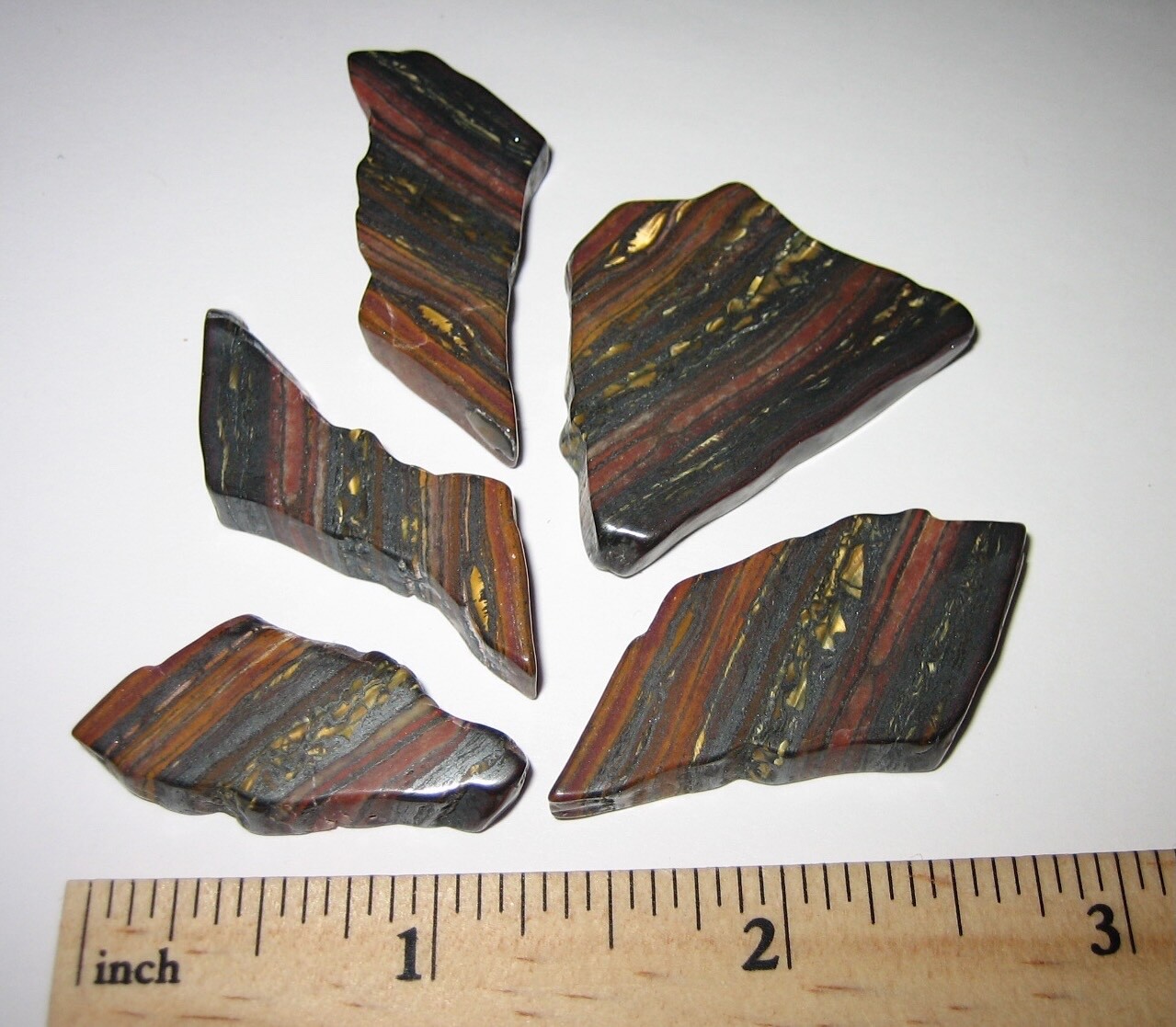 5 TUMBLED POLISHED NATURAL 1.2″- 1.4″ TIGER IRON STONE MINERALS AUSTRALIA 47g *1
