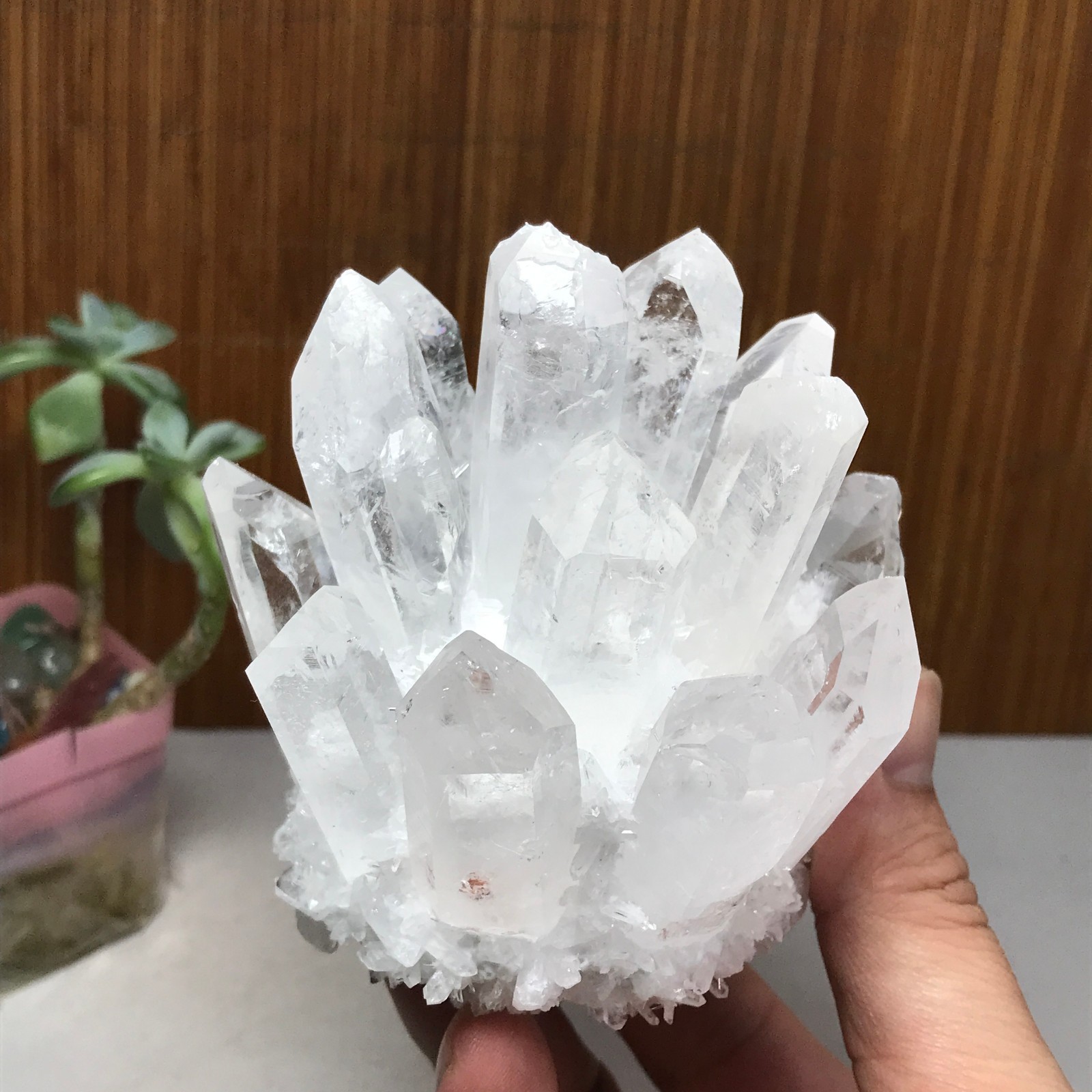 94mm Natural white quartz Crystal ore Silicon Crystal Cluster 540g A1827
