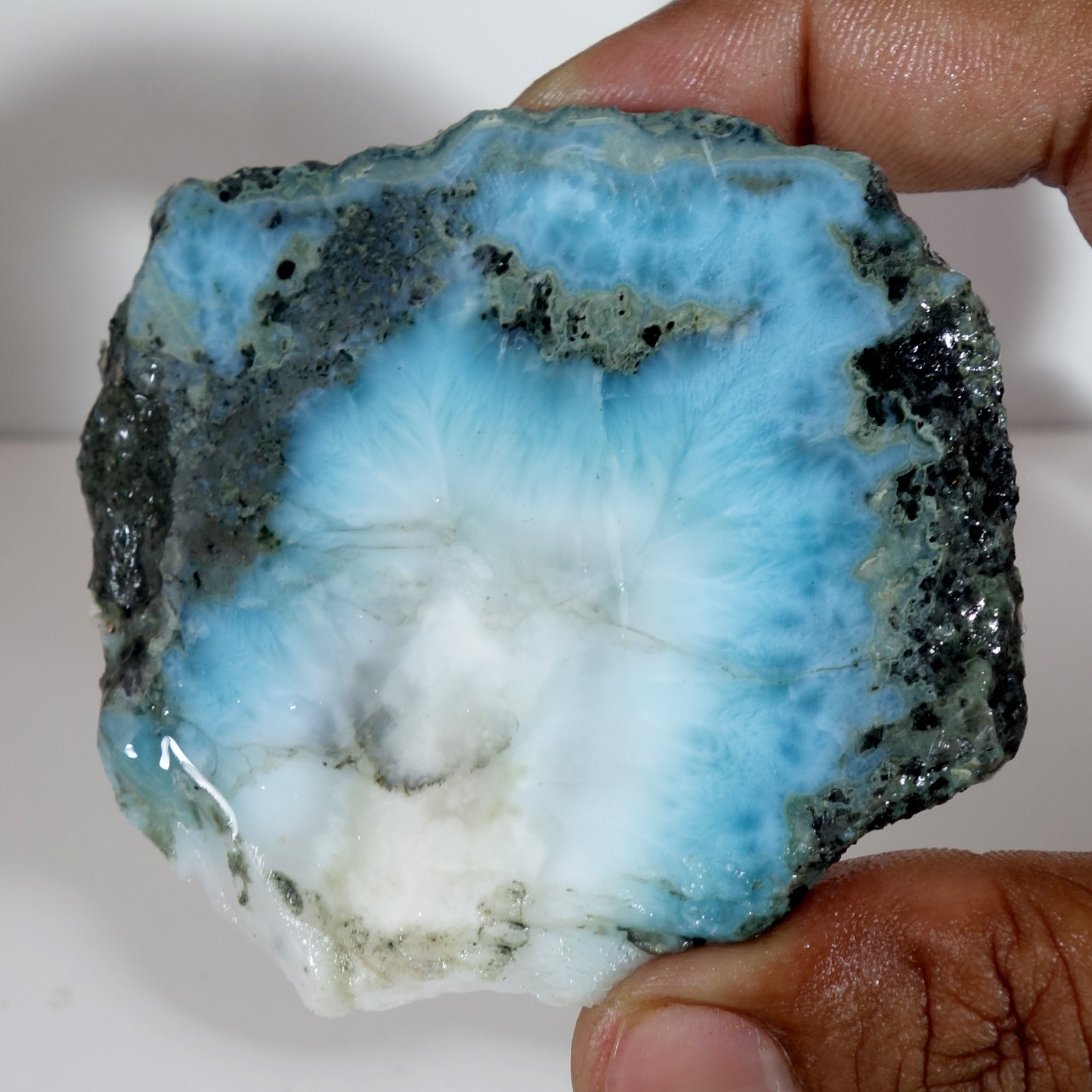 Spiritual Healing Larimar Natural Authentic Slab Rough Blue Gem Stone 236.30 Cts