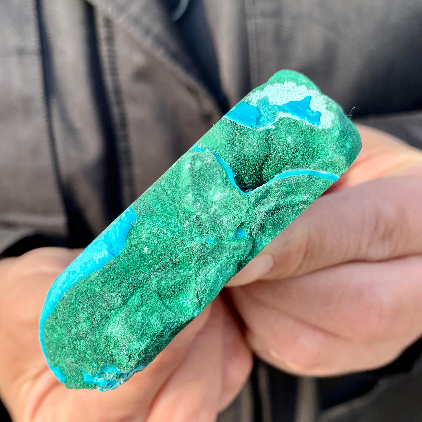 205G Natural Silica Chrysocolla Malachite Quartz Crystal Flake Mineral Specime