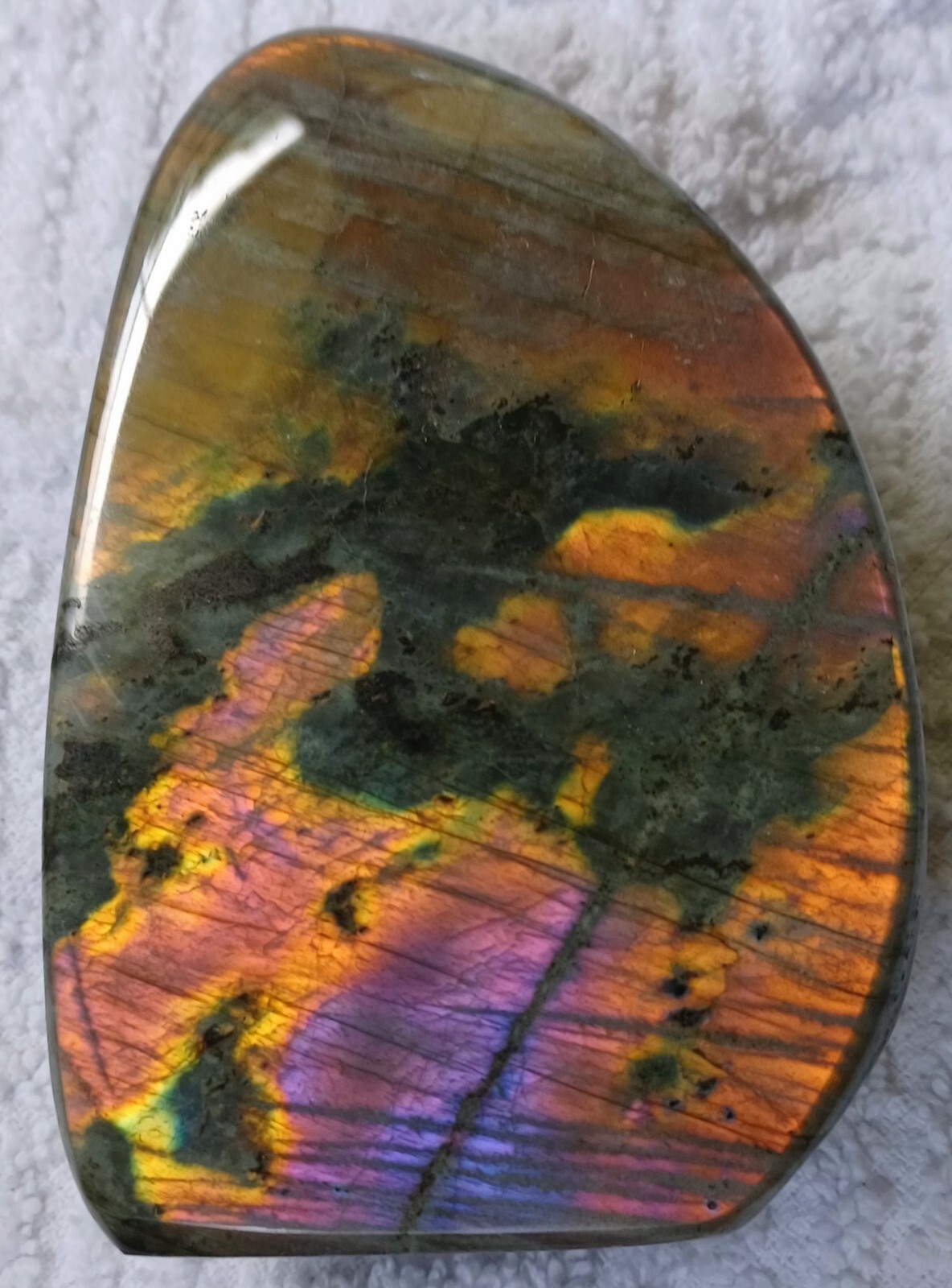 FULL FLASH LABRADORITE ROCK! NATURAL GEOLOGY POLISHED QUARTZ CRYSTAL STONE USA!