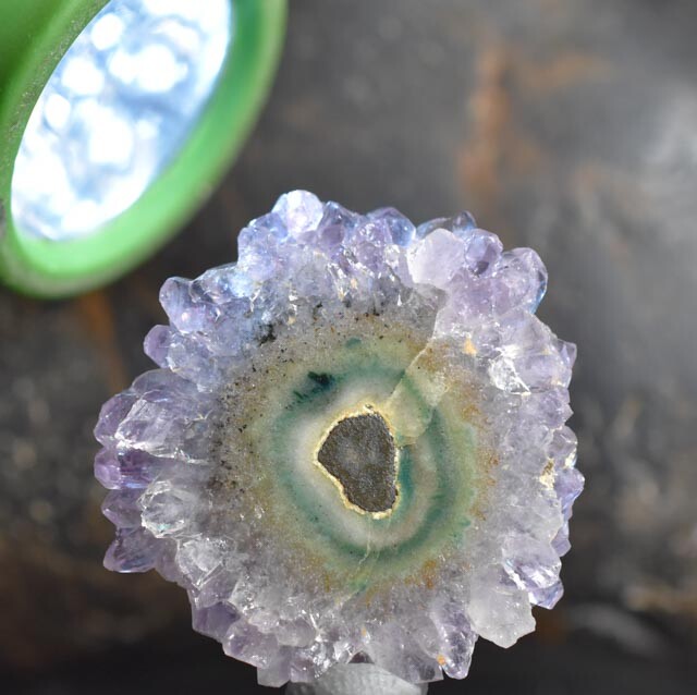 Amethyst Stalactite Flower Slice Uruguay polished Both Sides Jewelry Wire Wrap