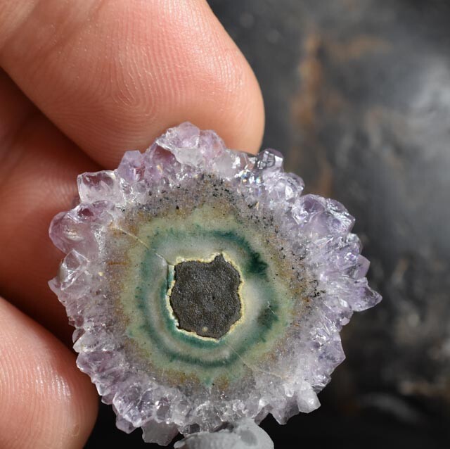 Amethyst Stalactite Flower Slice Uruguay polished Both Sides Jewelry Wire Wrap